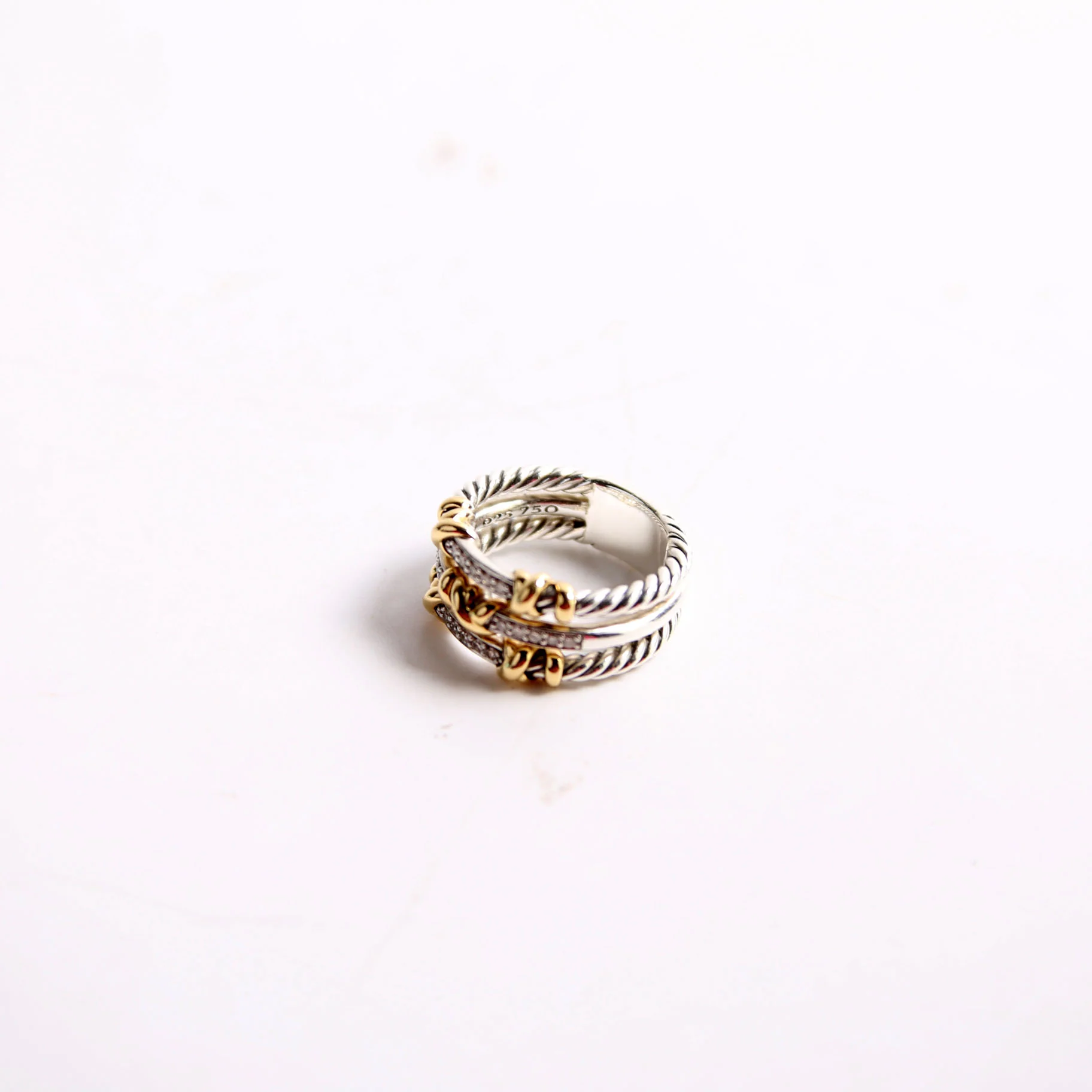 Petite Helena Wrap Three Row 925/750/Diamonds Size 6 - Image 2