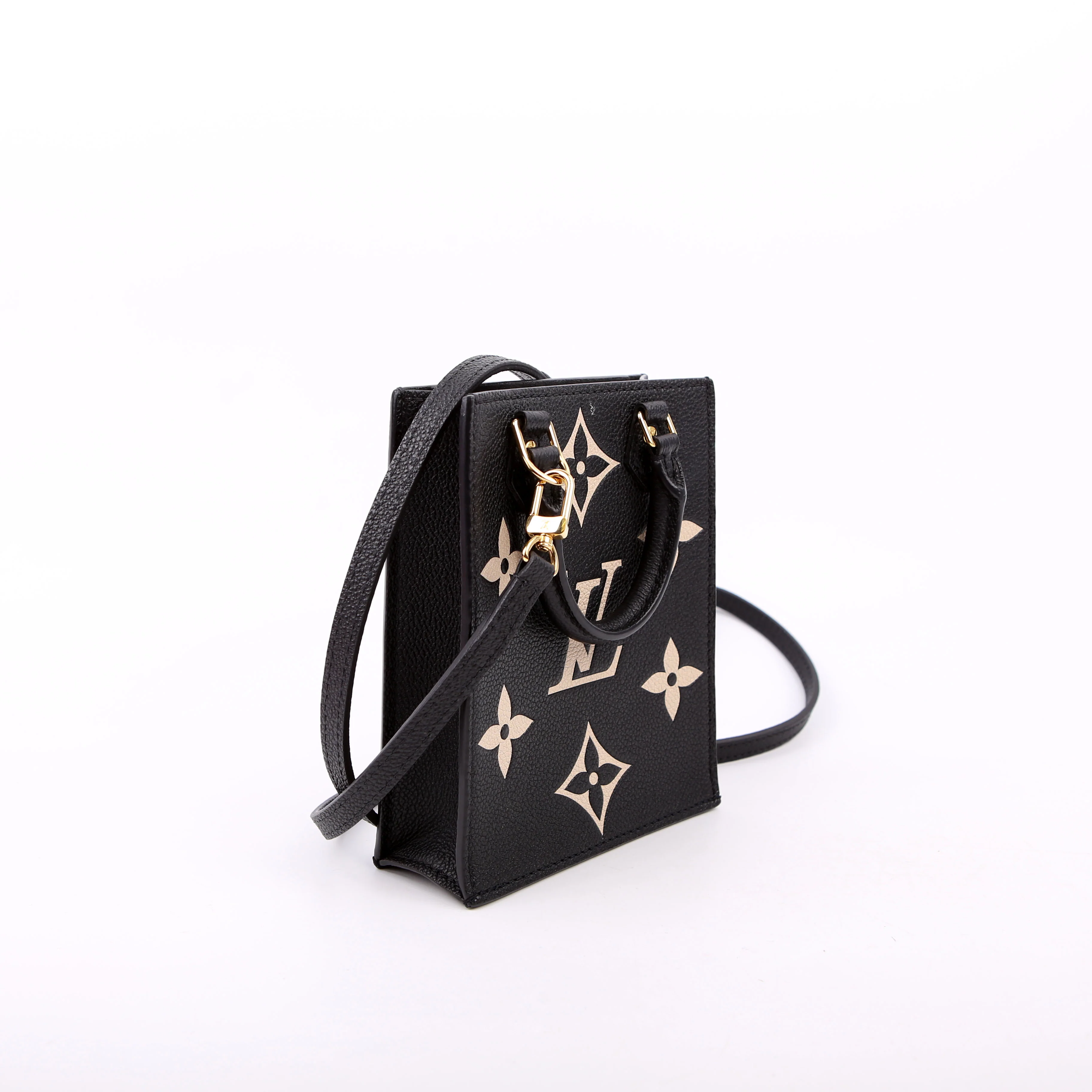 Petite Sac Plat Bicolor Empreinte Black/Cream - Image 2