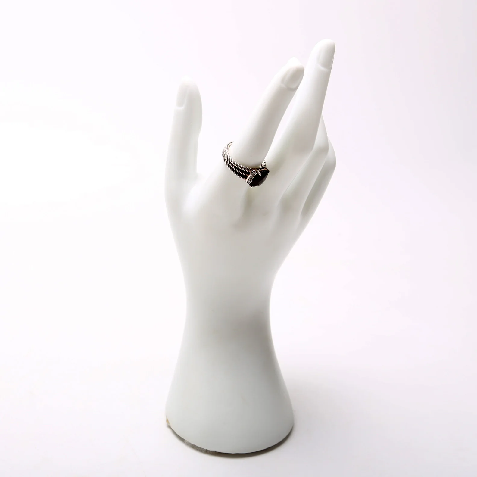 Petite Wheaton 10MM 925/Onyx/Diamonds Ring Size 8 Silver/Black - Image 3