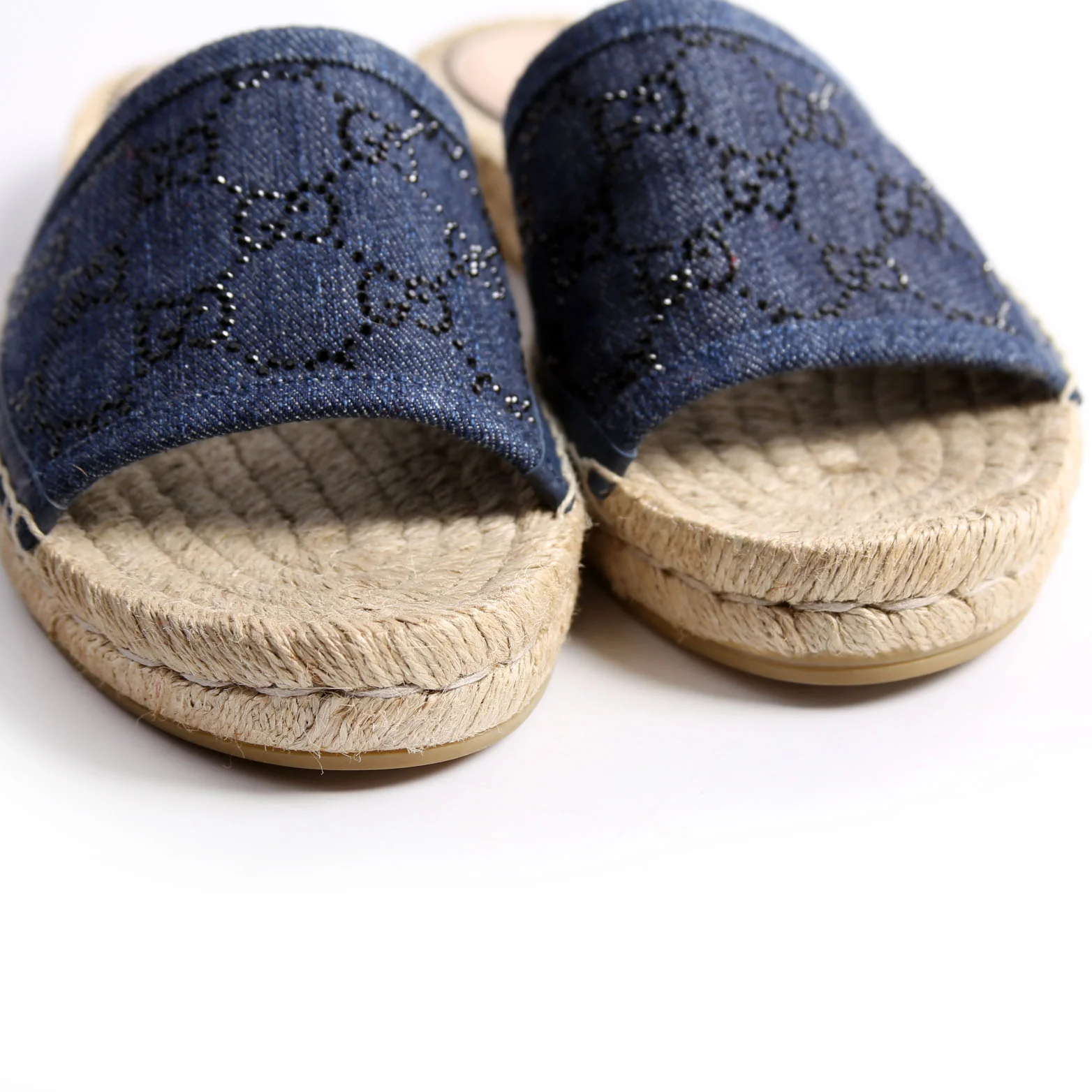 Pilar GG Denim Espadrilles Size 36 Blue - Image 9