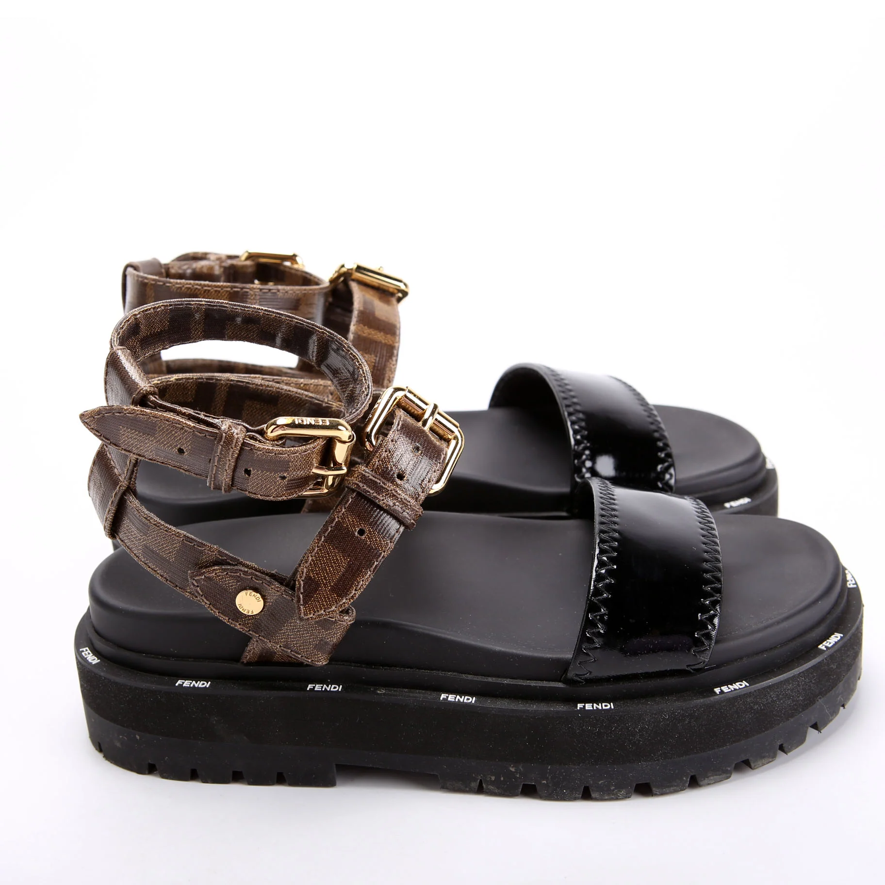 Platform Buckle Sandals Neoprene/Canvas Size 37.5 - Image 3