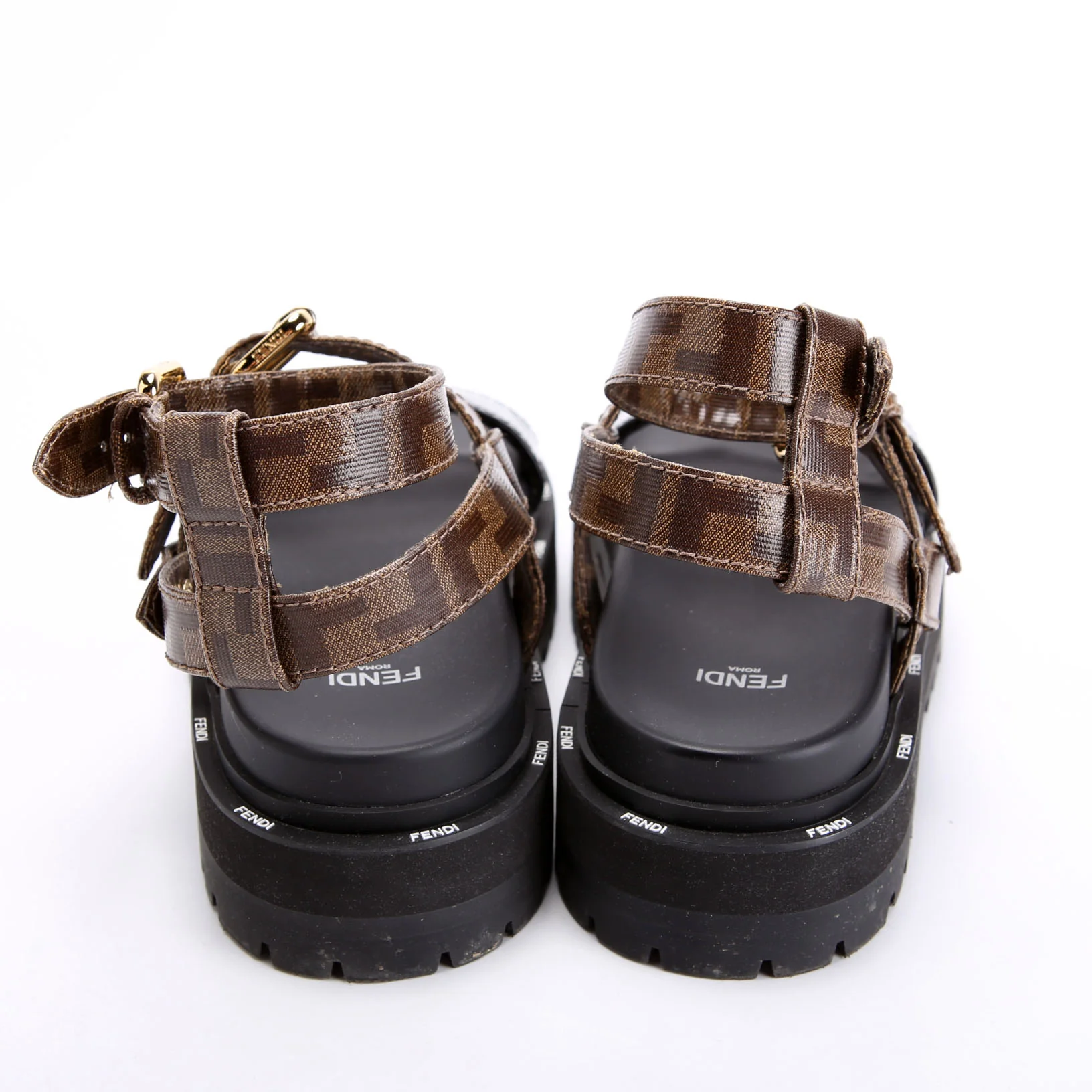 Platform Buckle Sandals Neoprene/Canvas Size 37.5 - Image 4