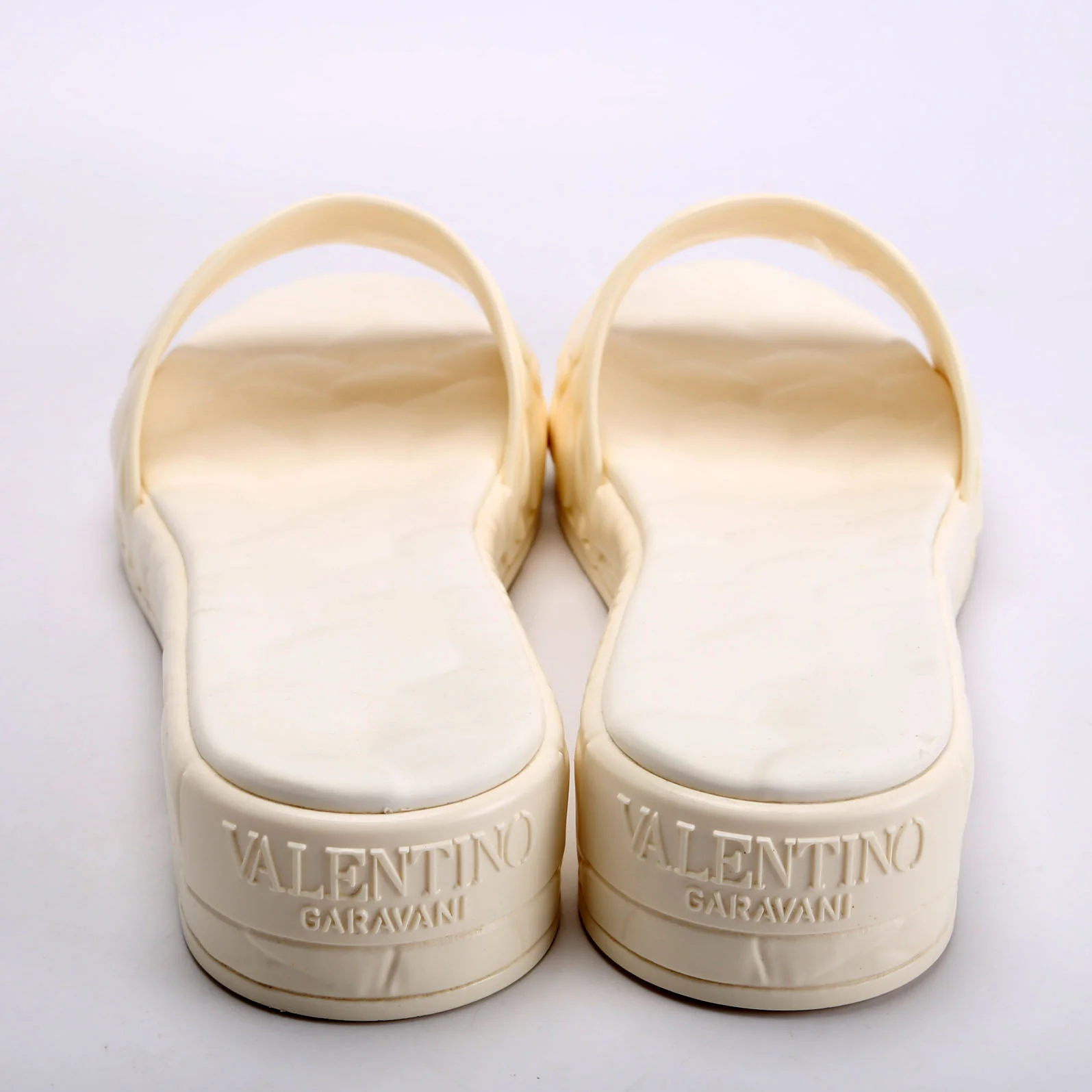 Platform Sculpted Poolside Mules Size 42 White - Image 4