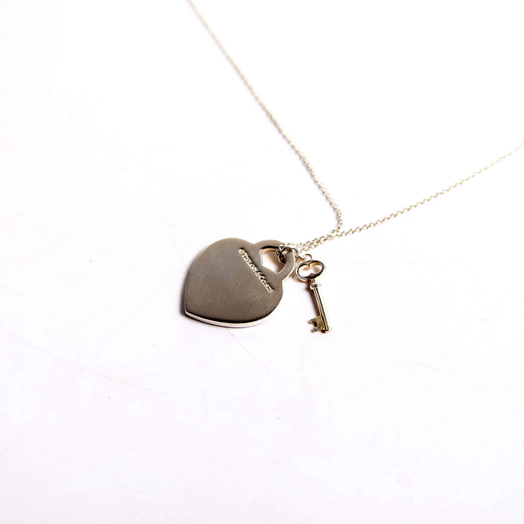 Please Return Heart/Key Necklace 925 - Image 5