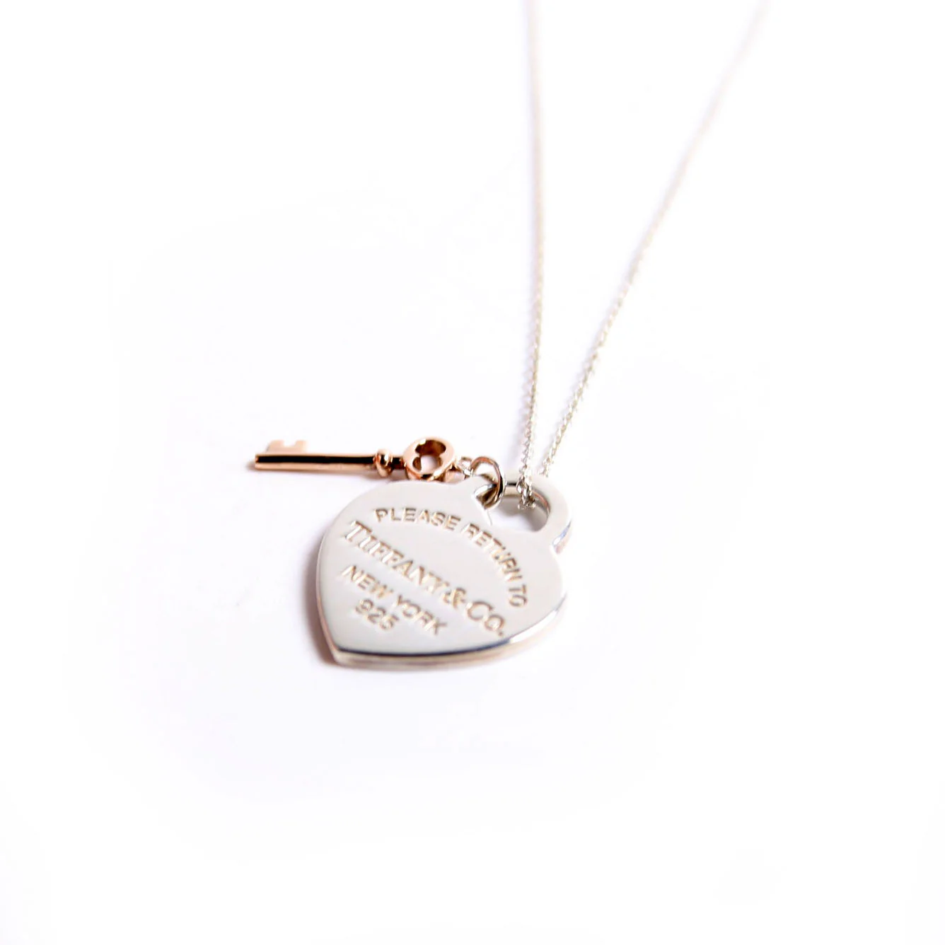 Please Return Heart/Key Necklace 925 - Image 4