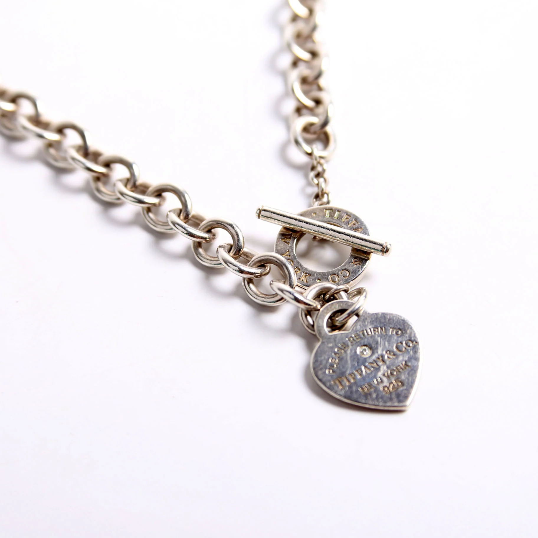 Please Return Heart Toggle Choker W/ Diamonds 925 - Image 4