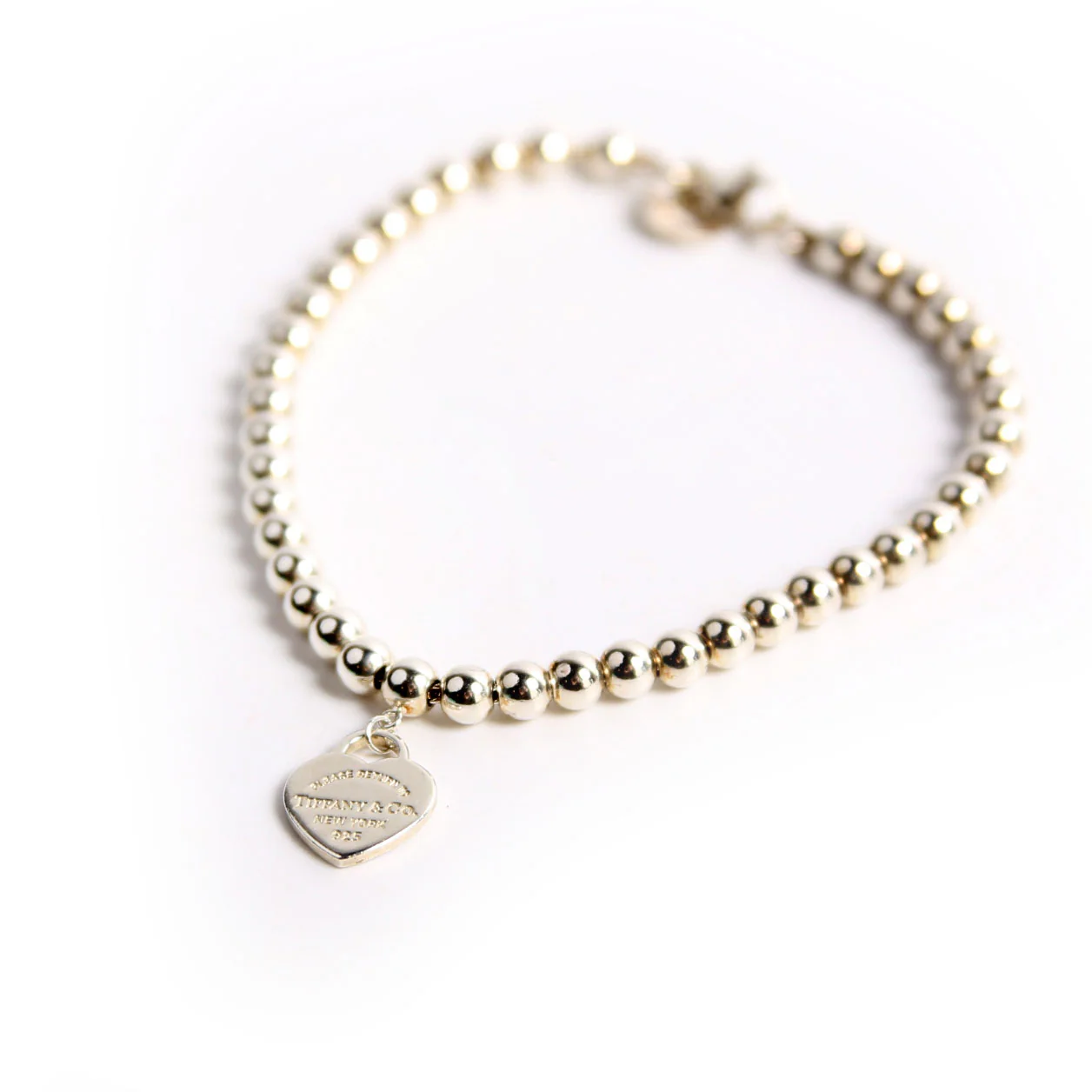 Please Return Mini Heart 4MM Bead Bracelet 925 - Image 2
