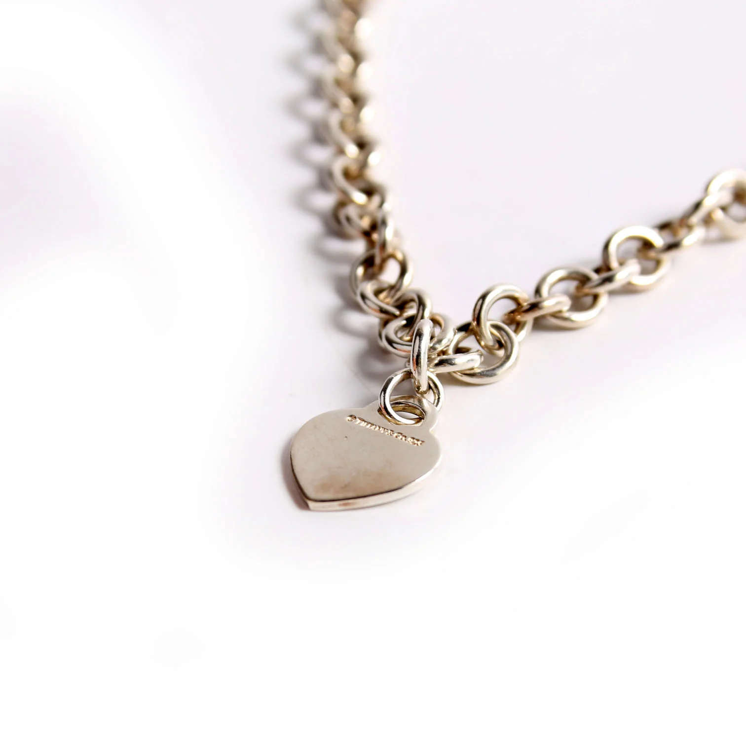 Please Return To Heart Chain Choker Necklace 925 - Image 5