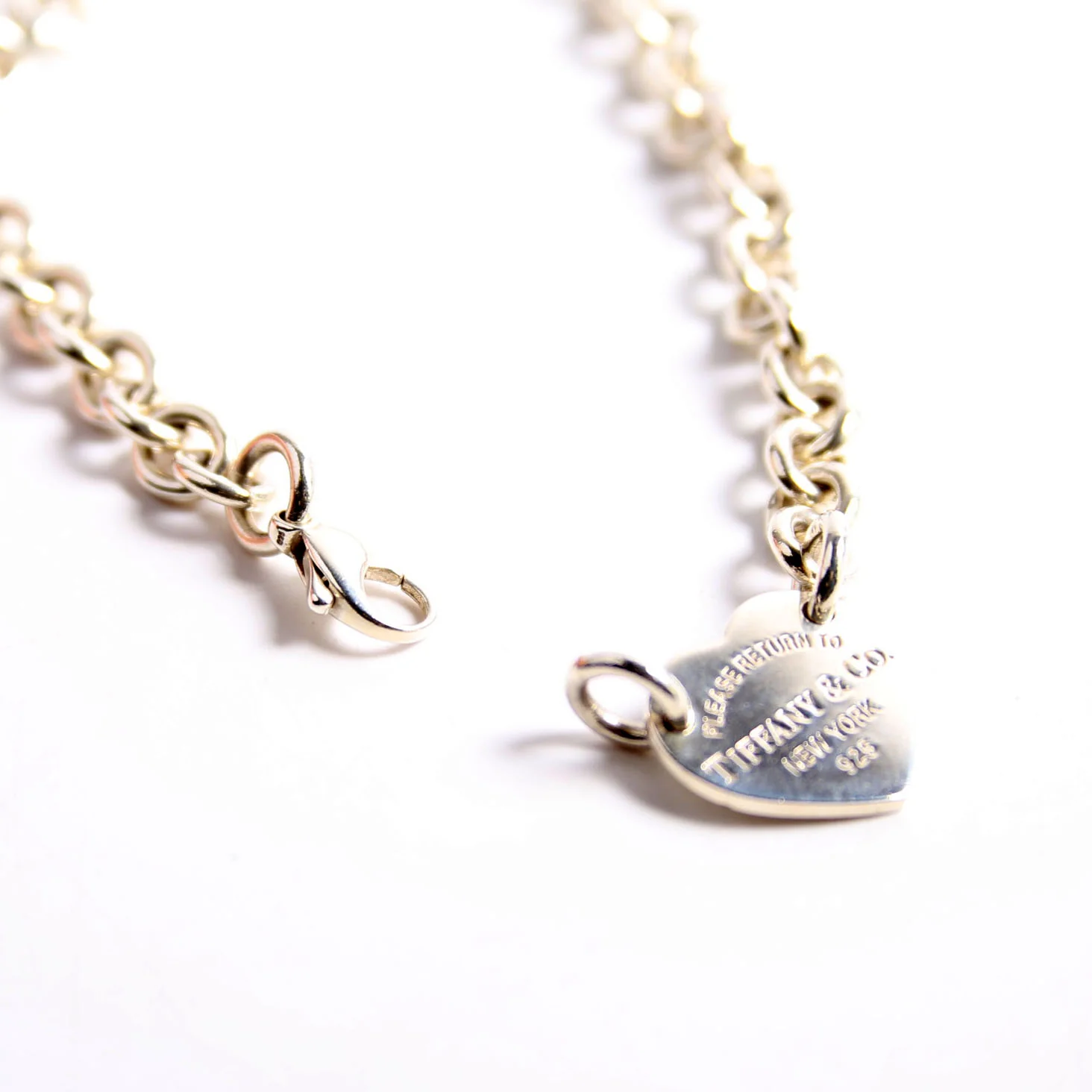Please Return To Heart Chain Choker Necklace 925 - Image 5