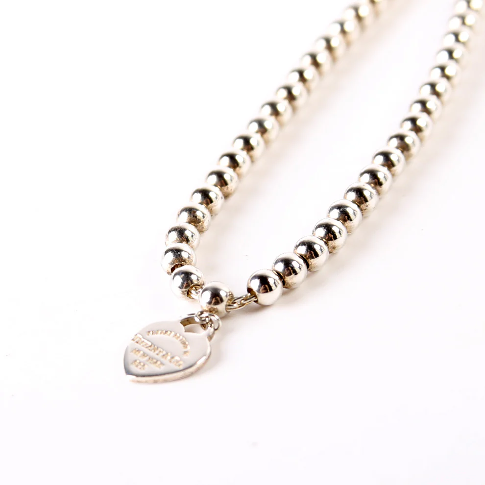 Please Return To Mini Enamel Heart Bead Chain Bracelet 925 - Image 6