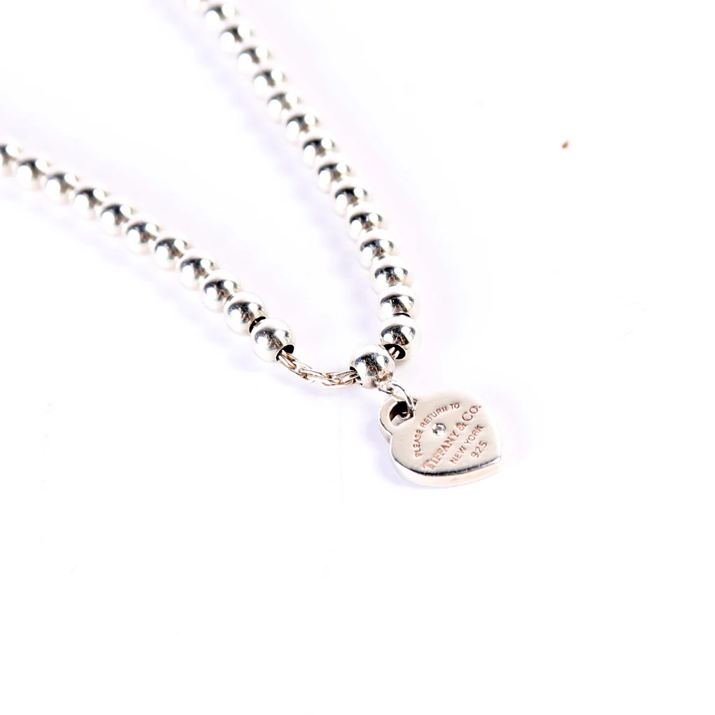 Please Return To Mini Enamel Heart With Diamond Bead Chain Bracelet 925/Teal - Image 7
