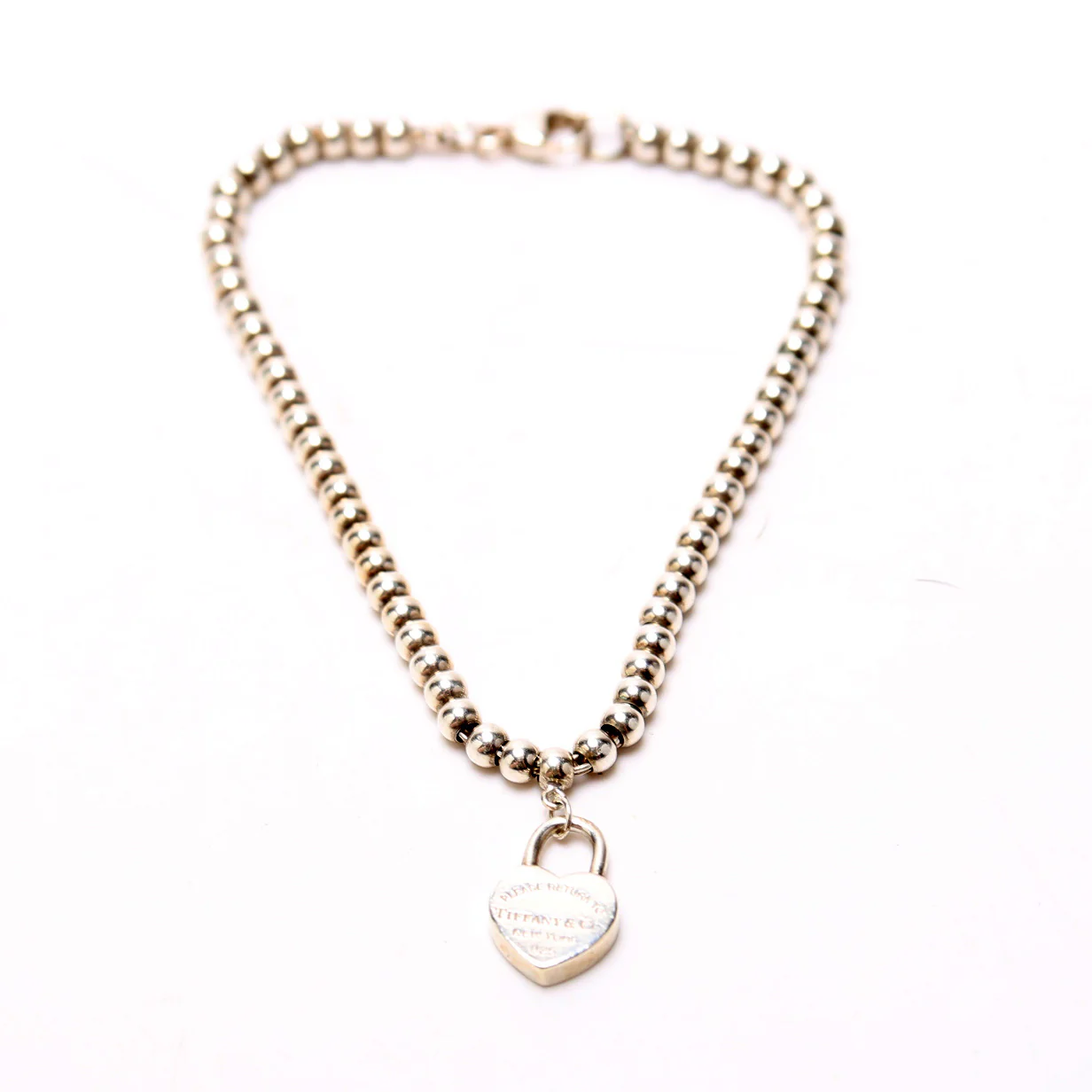 Please Return To Mini Heart Bead Chain Bracelet 925 - Image 2