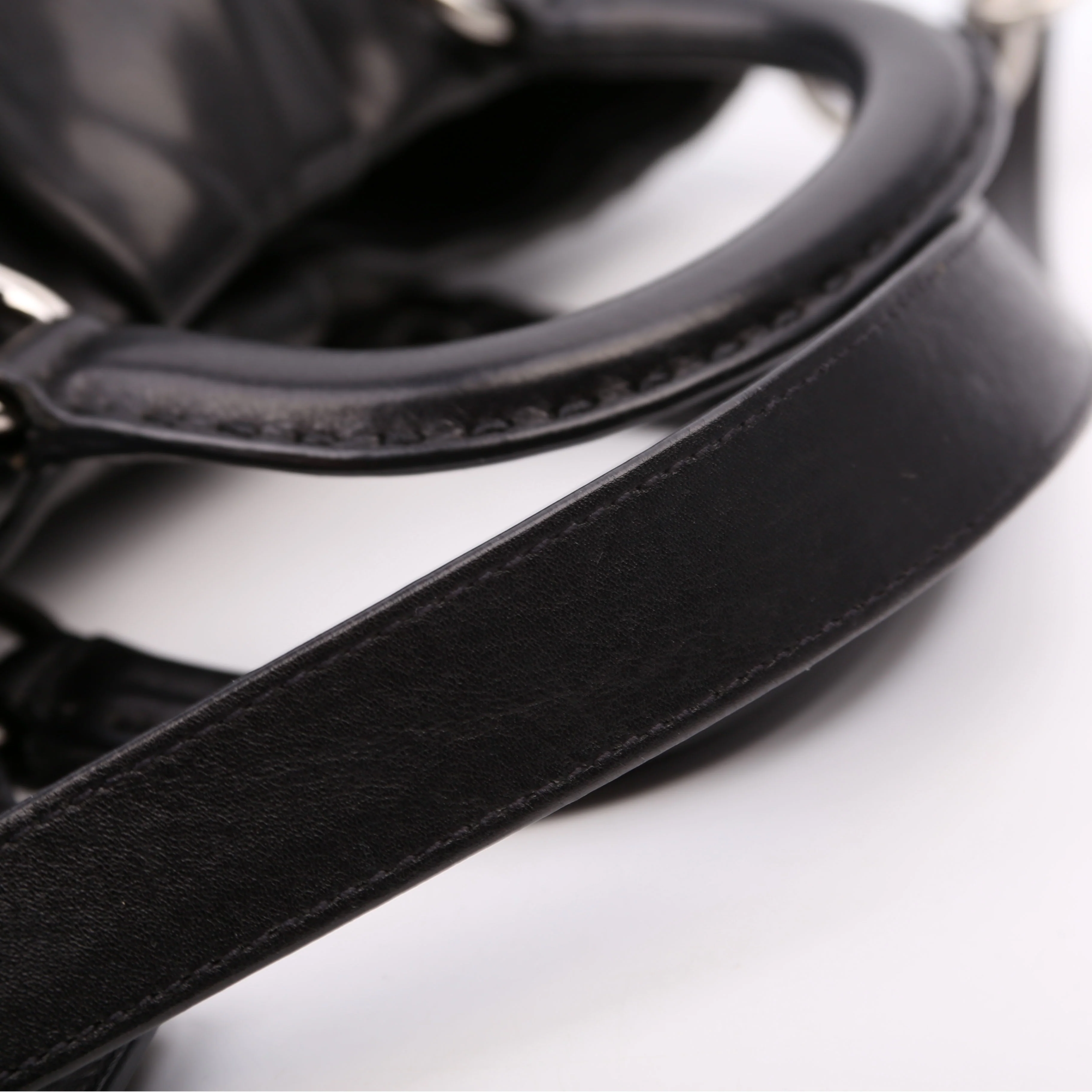 Pleated Soft Calfskin Satchel Black - Image 10