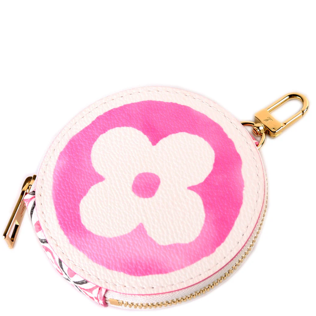 Pochette Accessoire Round Coin Watercolor Monogram