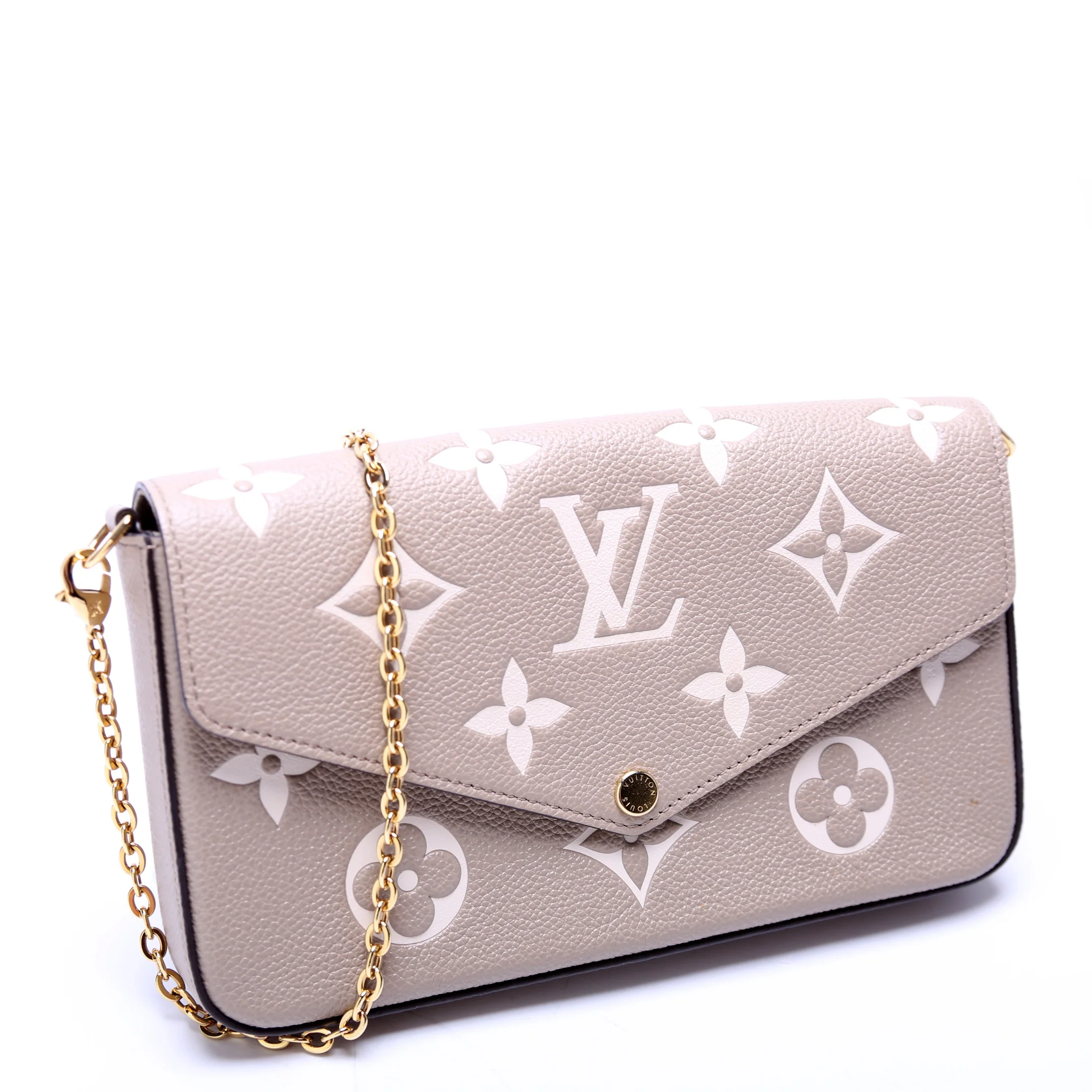 Pochette Felicie Bicolor Empreinte Beige/Cream - Image 2