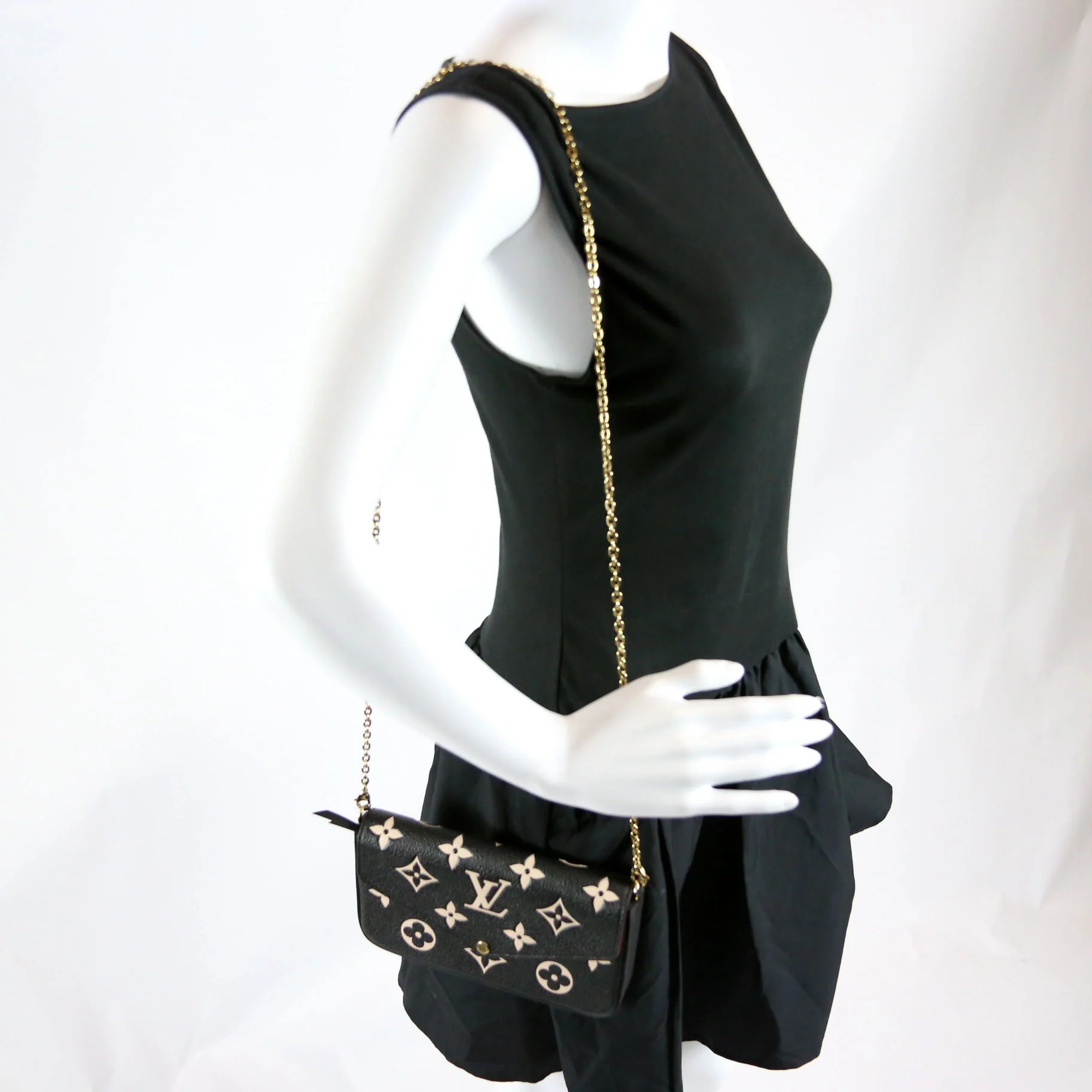 Pochette Felicie Bicolor Empreinte Black/Beige - Image 10