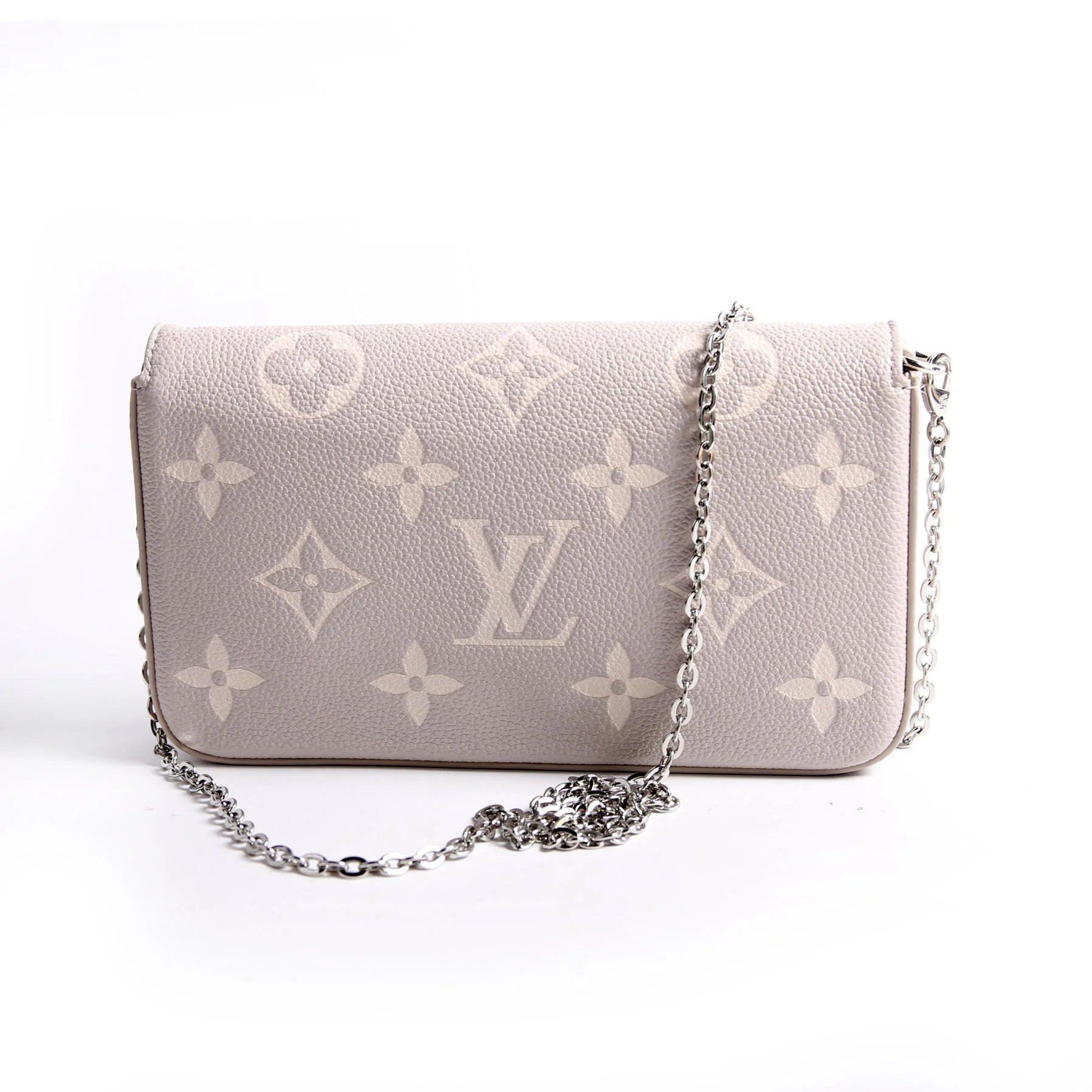 Pochette Felicie Bicolor Empreinte Grey/Beige - Image 2