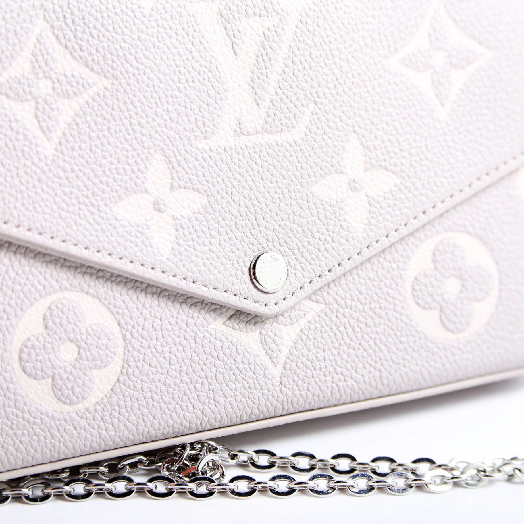 Pochette Felicie Bicolor Empreinte Grey/Beige - Image 9