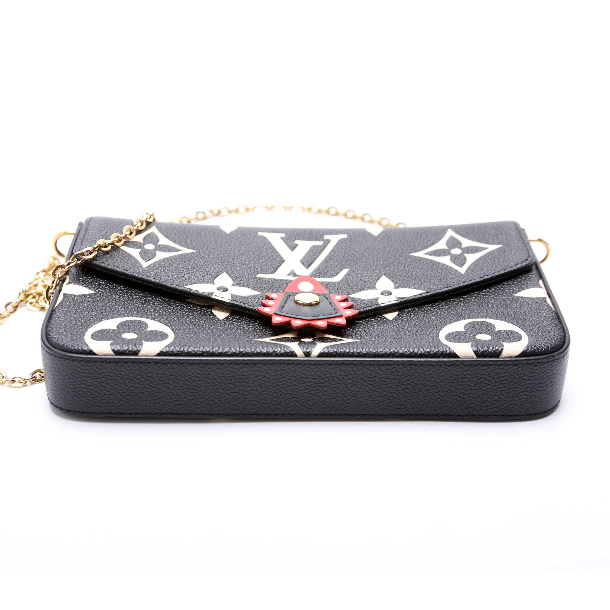Pochette Felicie Crafty Bicolor Empreinte Black/Cream - Image 4
