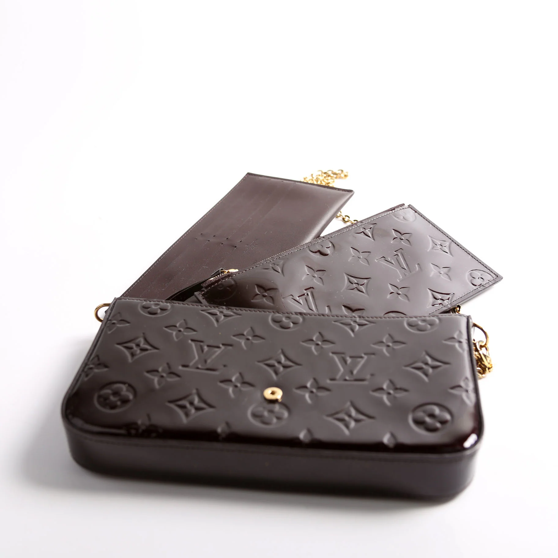 Pochette Felicie Vernis Burgundy - Image 7