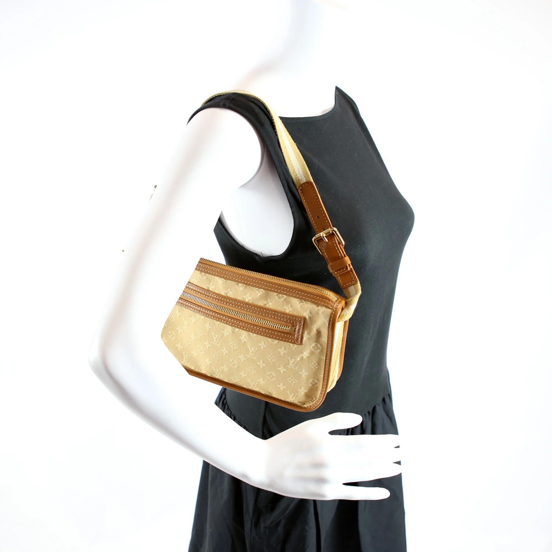 Pochette Kathleen Mini Lin Monogram Tan - Image 11