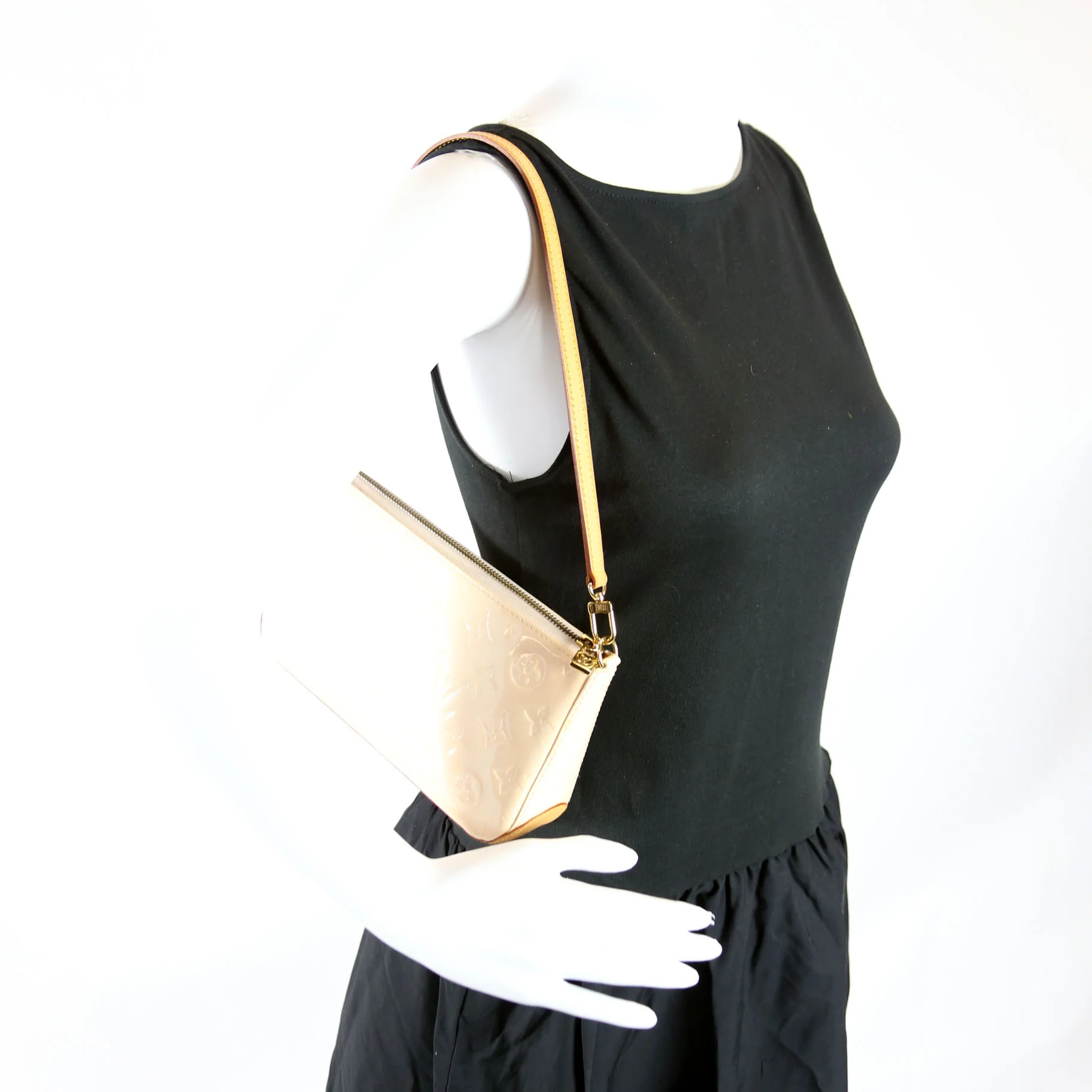 Pochette Mallory Vernis Cream/Brown - Image 11