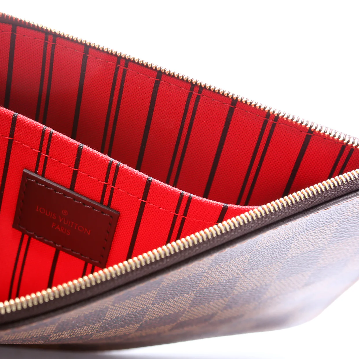 Pochette Only Damier Ebene Neverfull Red - Image 7