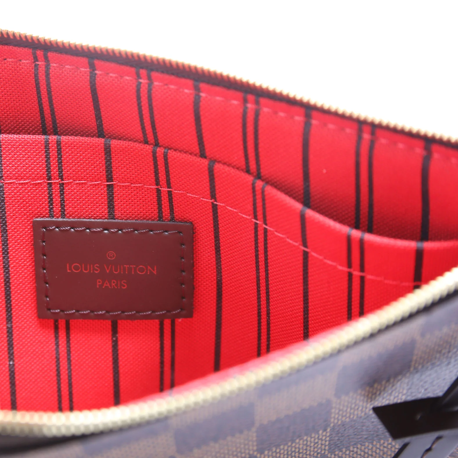 Pochette Only Damier Ebene Neverfull Red - Image 8