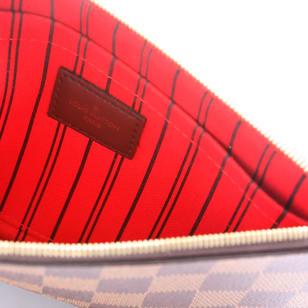 Pochette Only Damier Ebene Neverfull Red - Image 7