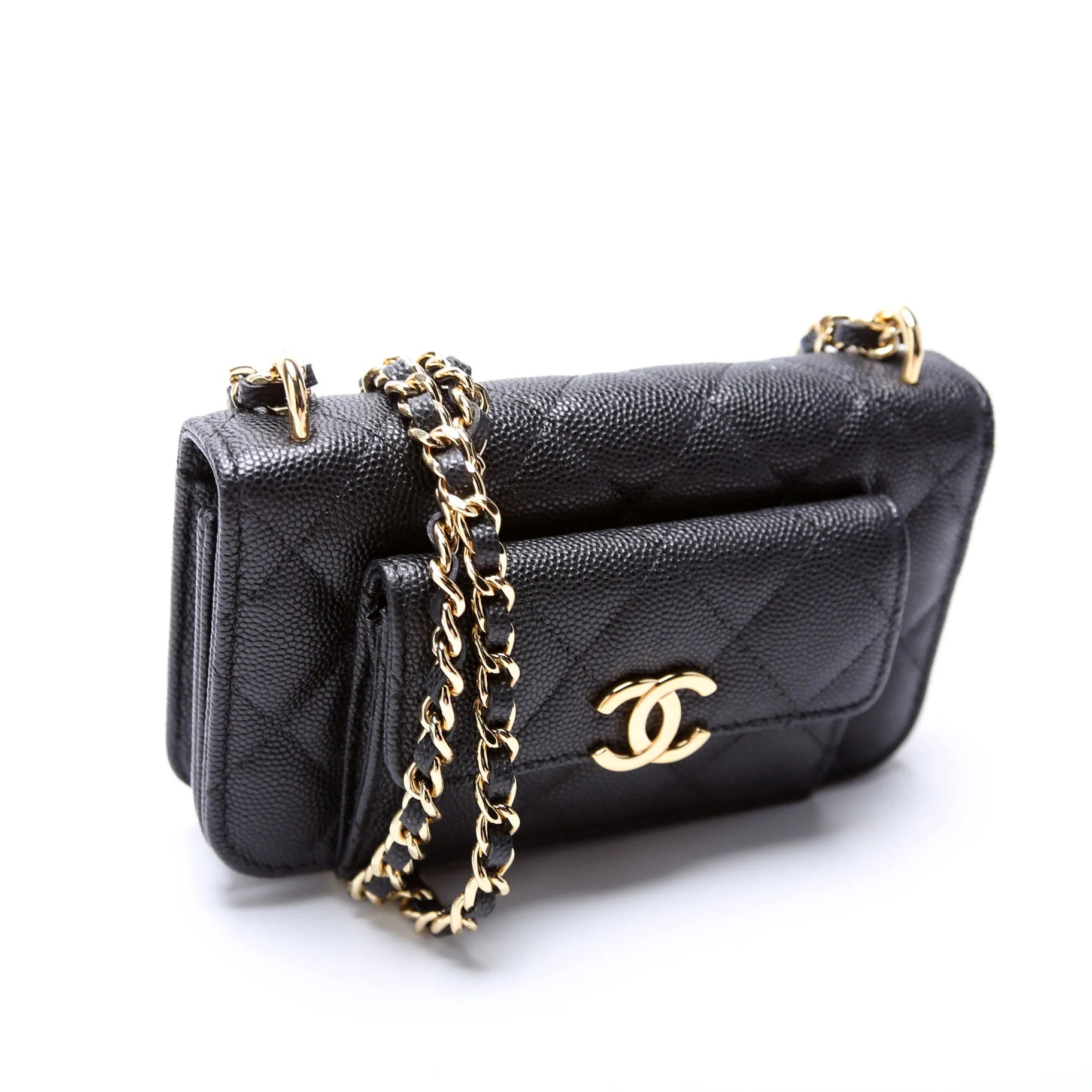 Pocket Twins Clutch on Chain Small Caviar - Image 2