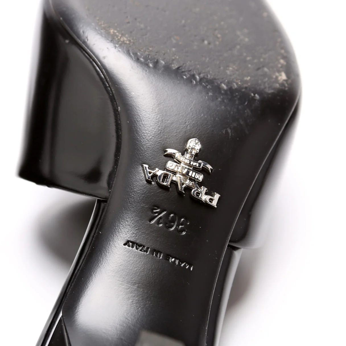 Pointed Toe Logo Heeled Mules Size 36.5 Black - Image 8