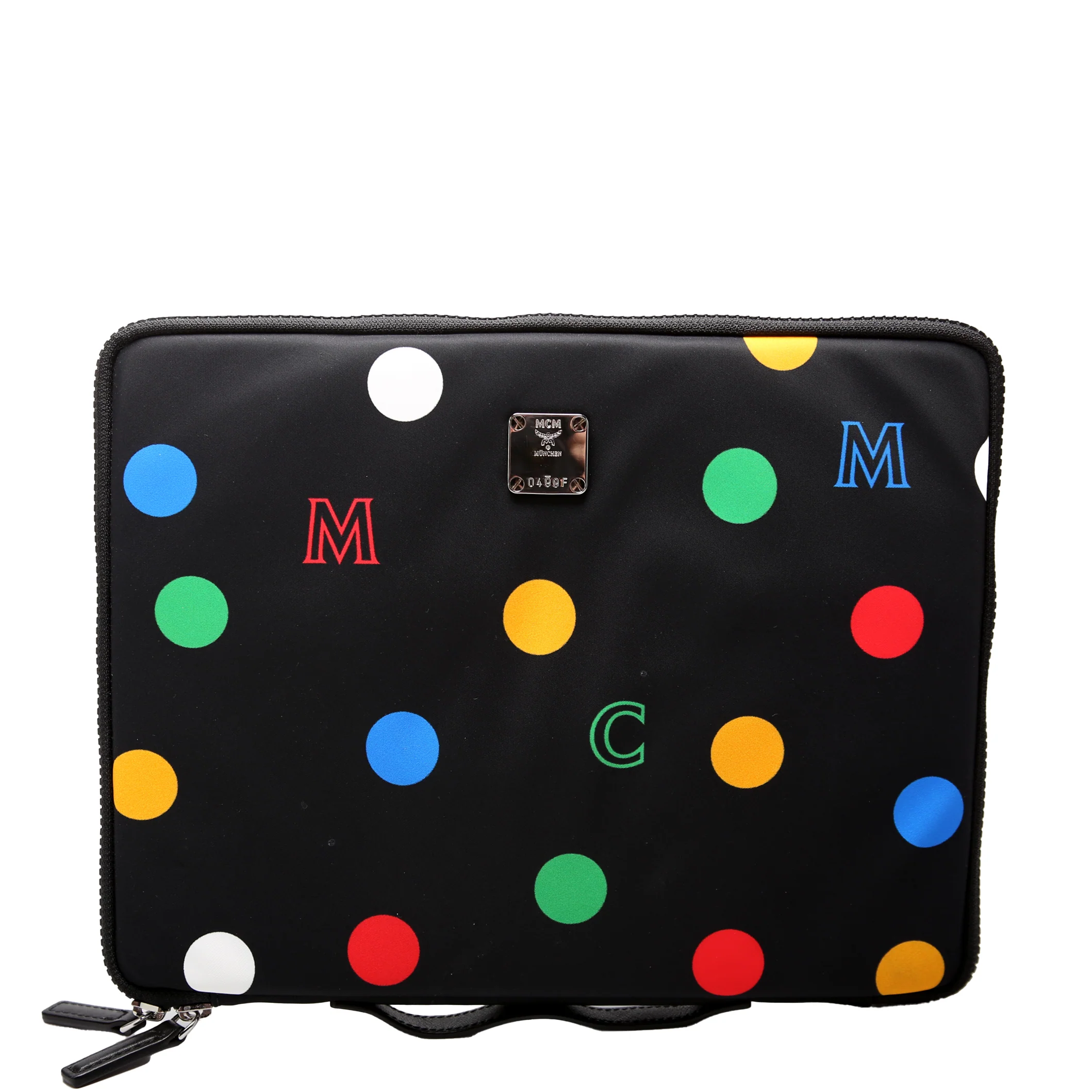Polka Dot Nylon Medium iPad Case Black/Multicolor