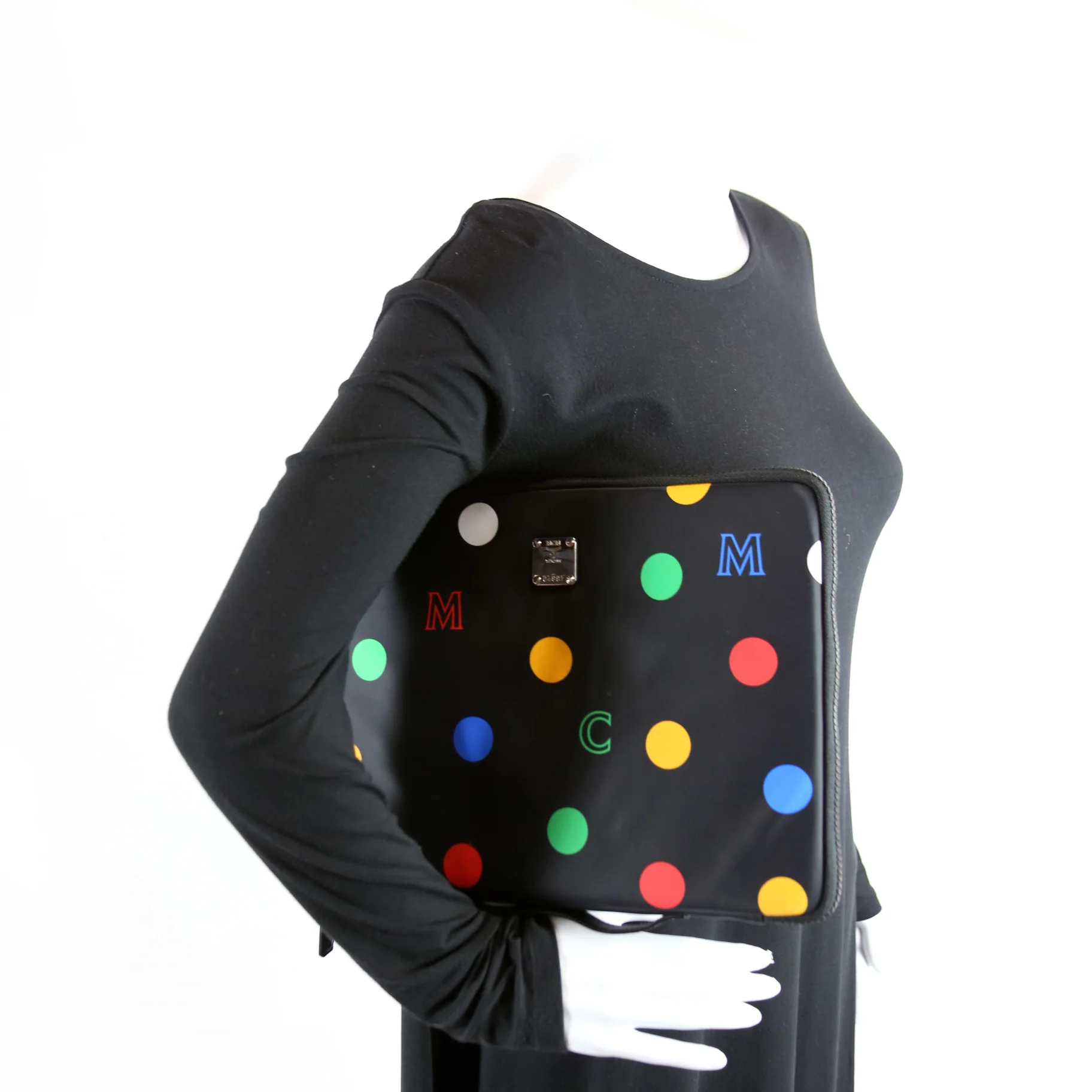 Polka Dot Nylon Medium iPad Case Black/Multicolor - Image 8