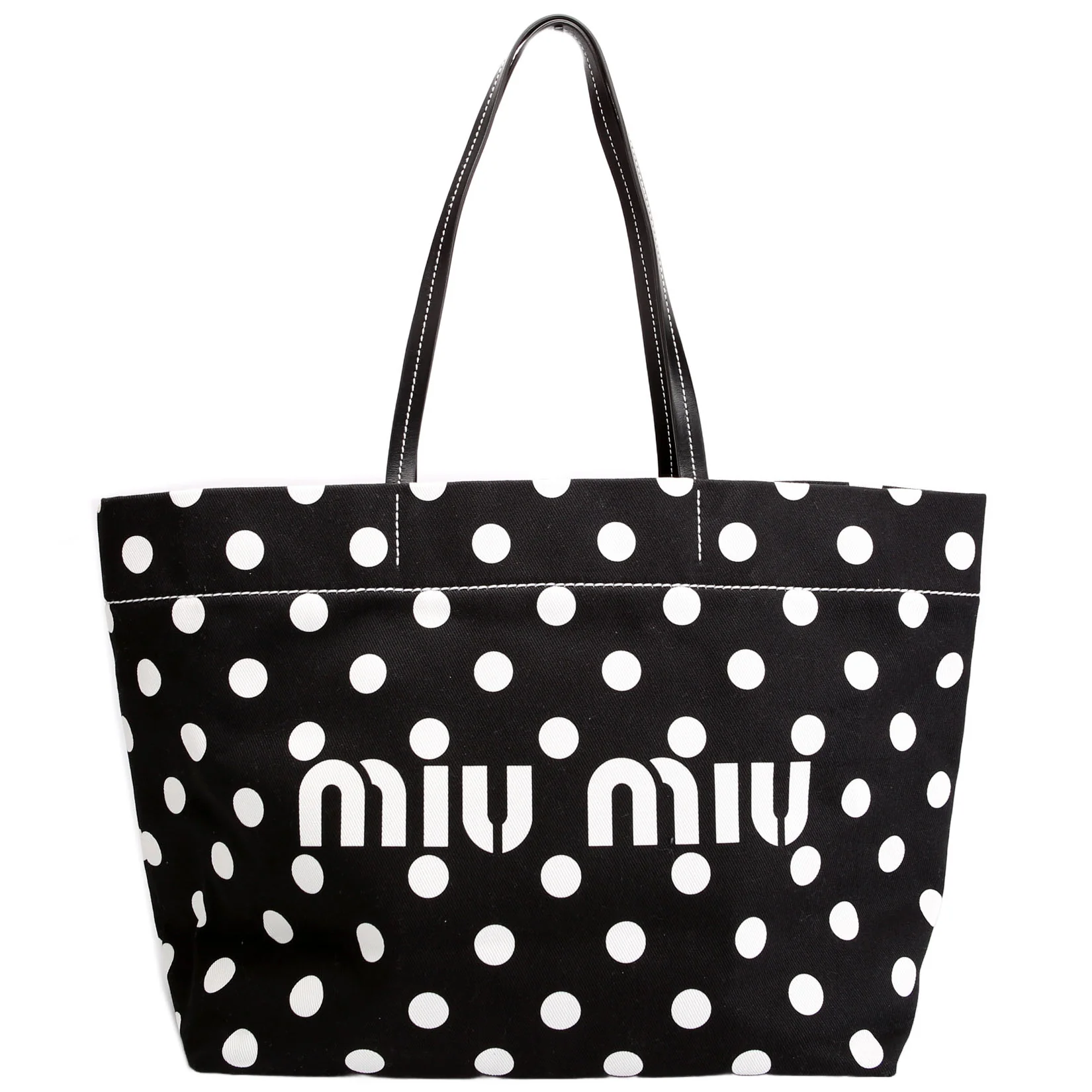 Polka Dot Shopping Tote Black/White
