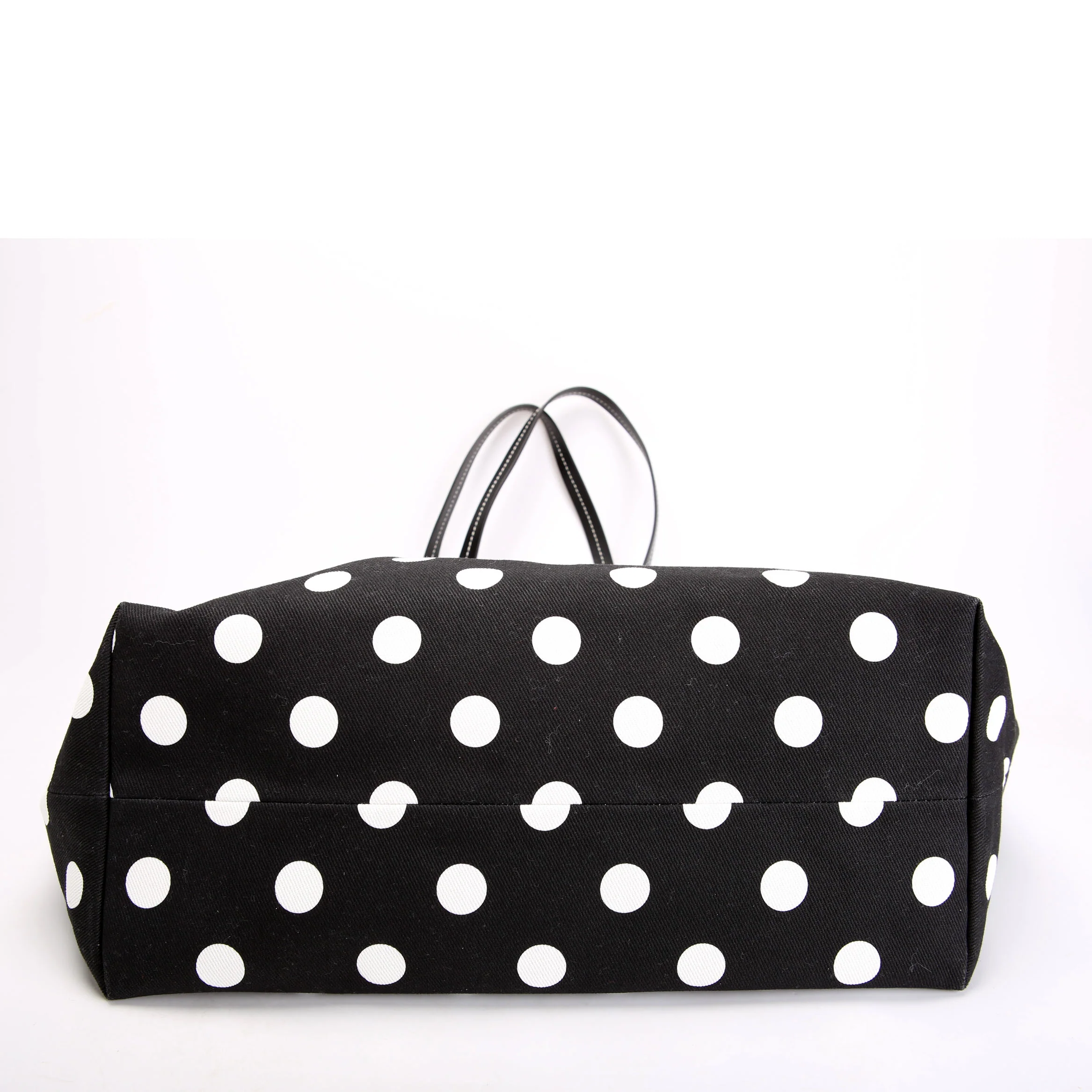 Polka Dot Shopping Tote Black/White - Image 4