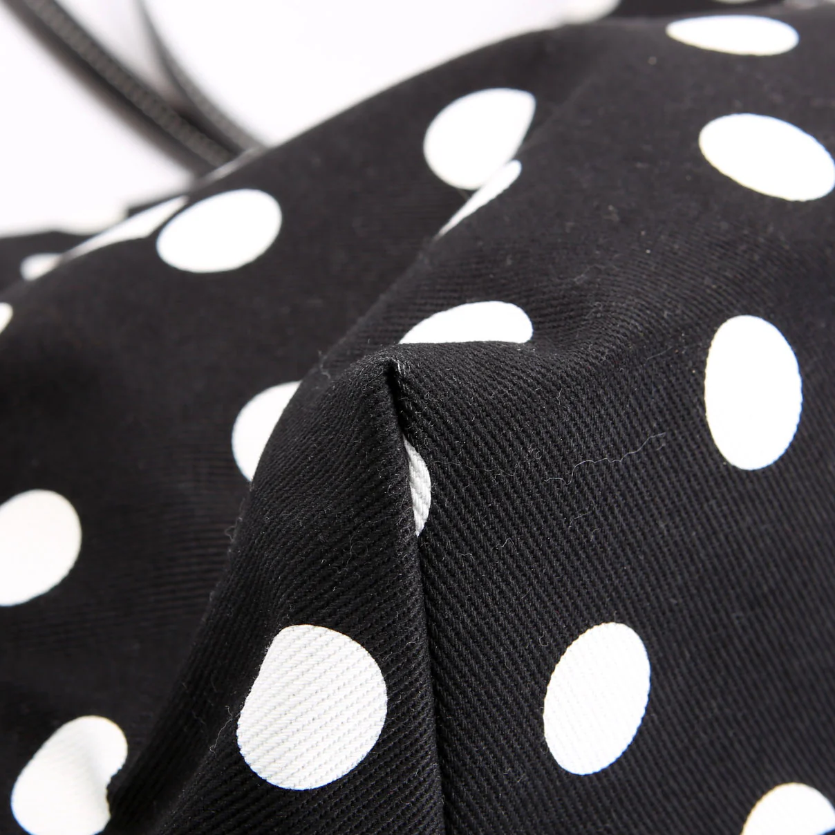 Polka Dot Shopping Tote Black/White - Image 5