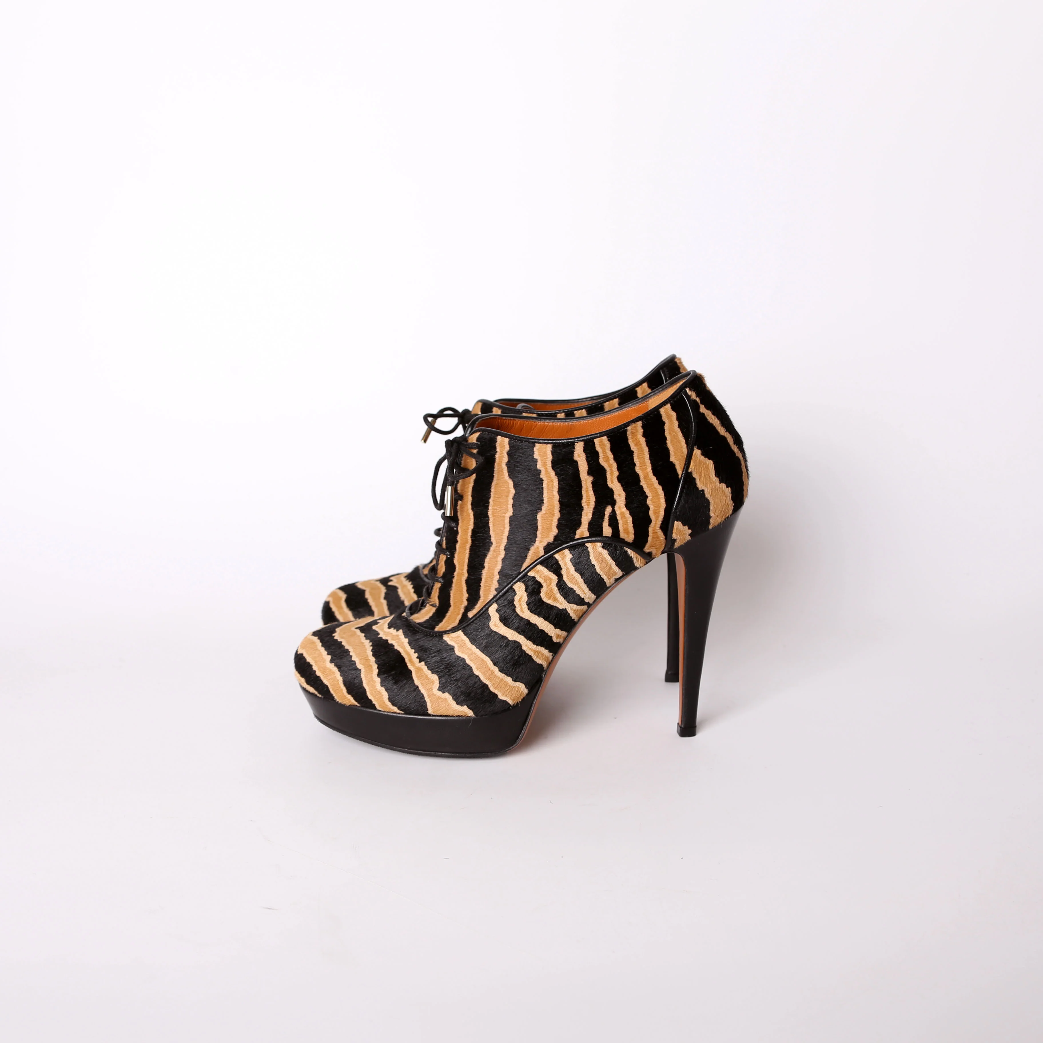 Ponyhair Lace-up Booties Size 38 - Image 3