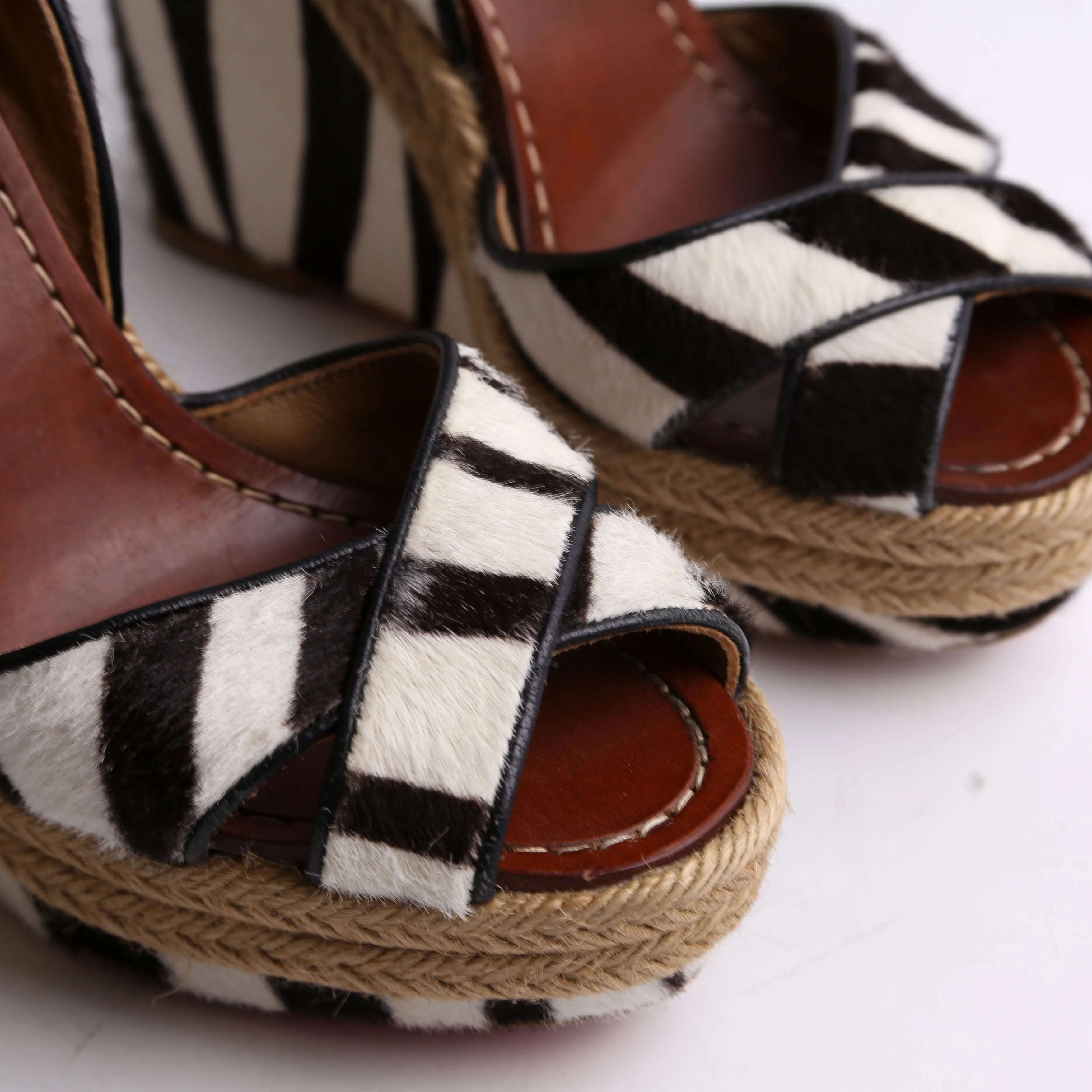 Ponyhair Wedge Sandals Size 36 - Image 7