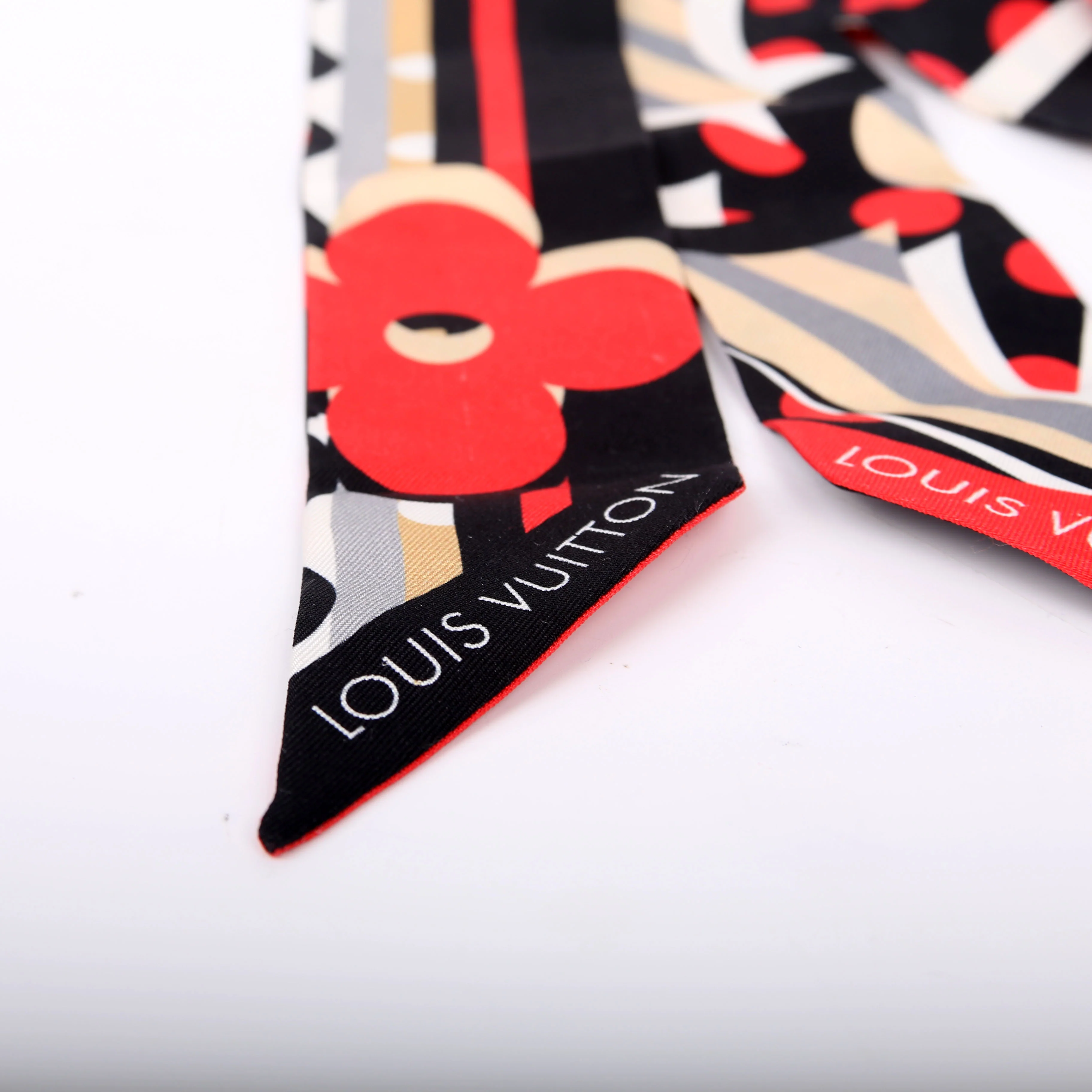 Pop Monogram BB Bandeau Scarf Black/Red - Image 3