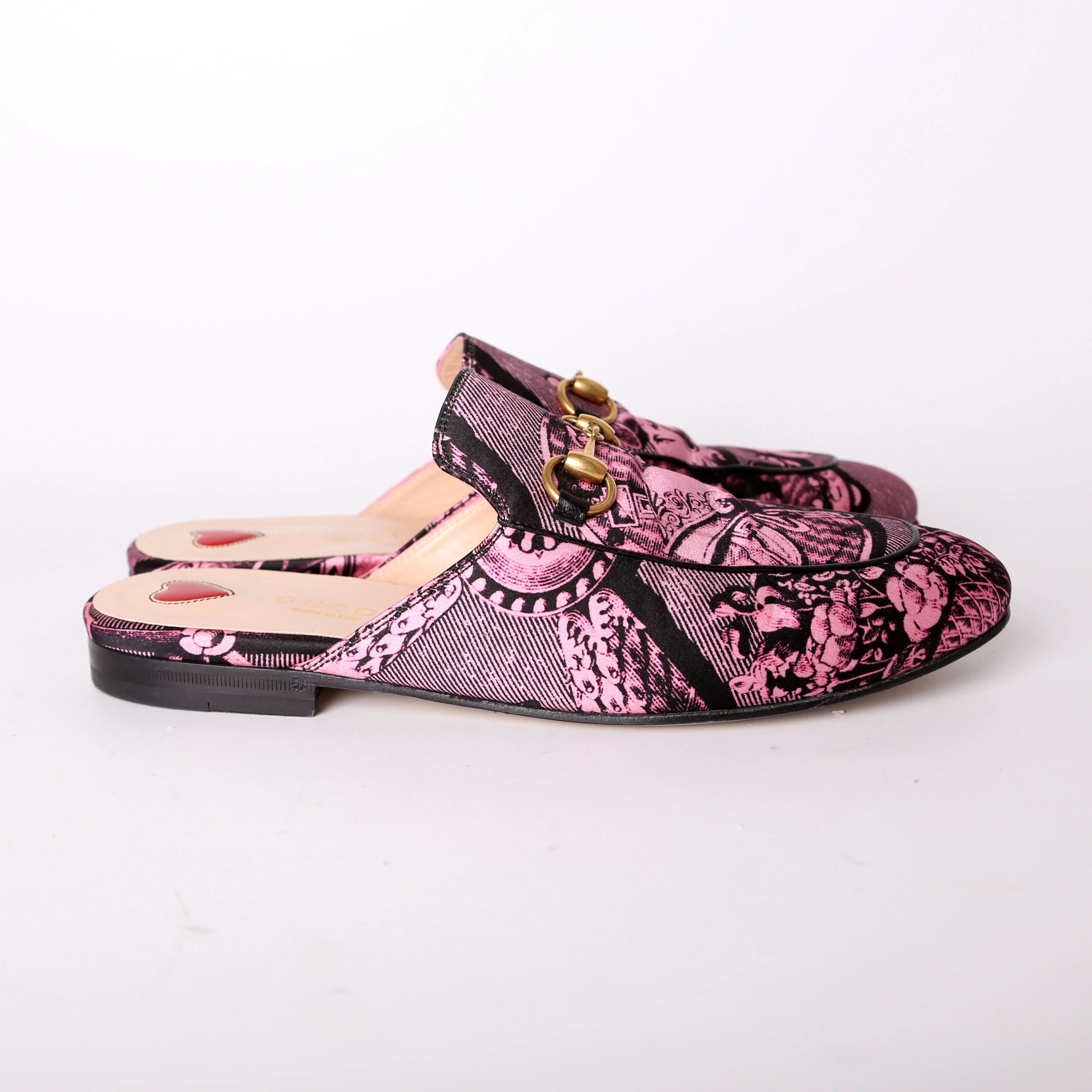 Princetown Printed Silk Mules Size 36 - Image 3
