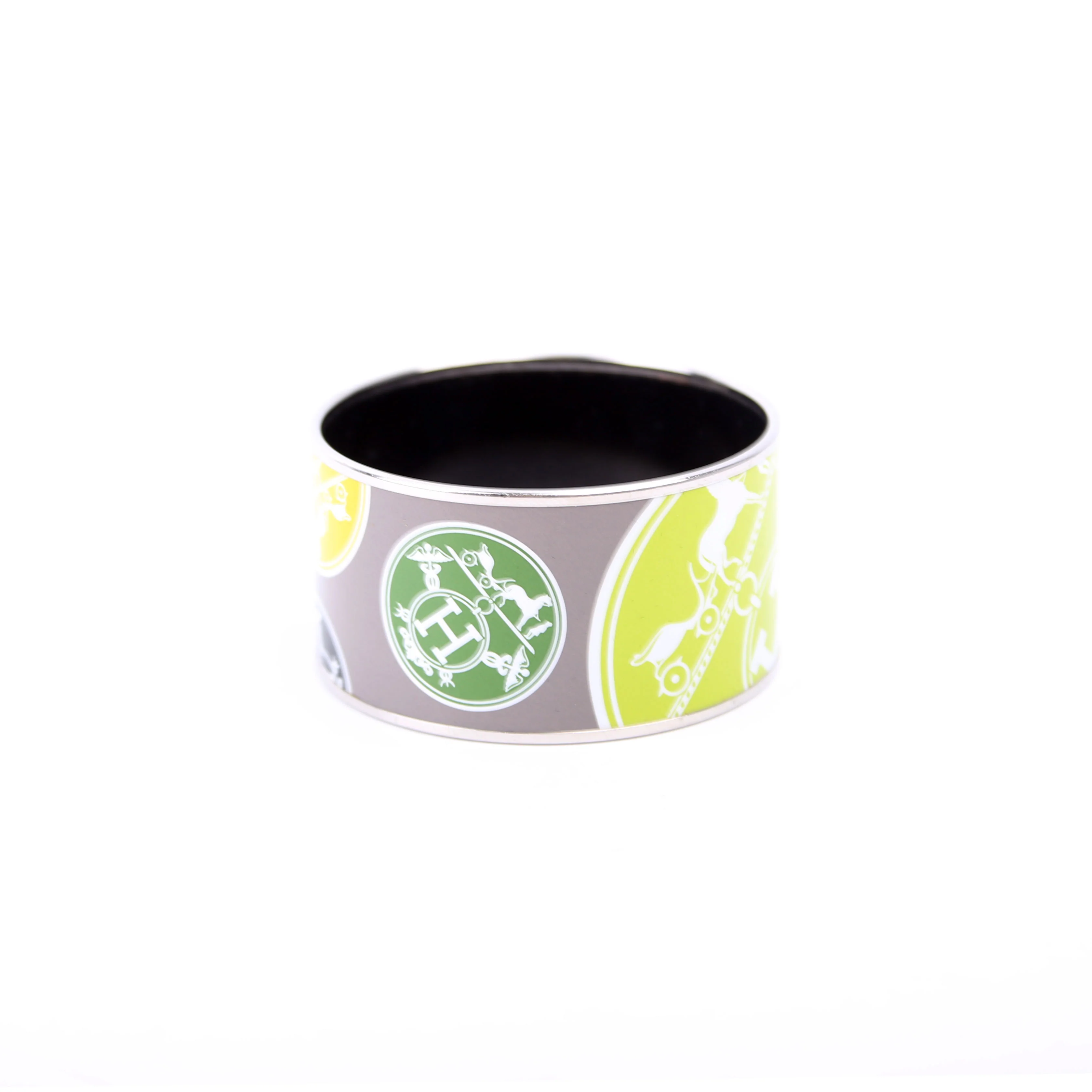 Printed Enamel Bangle Extra Wide Grey - Image 2