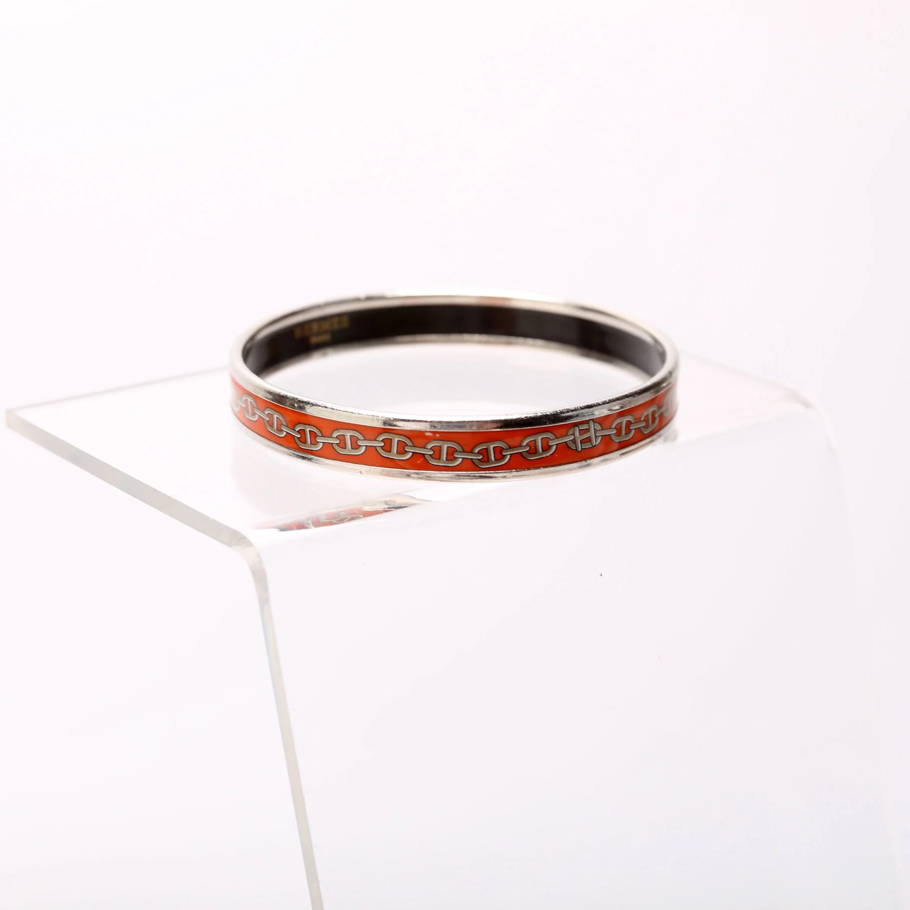 Printed Enamel Narrow Bangle Bracelet - Image 2