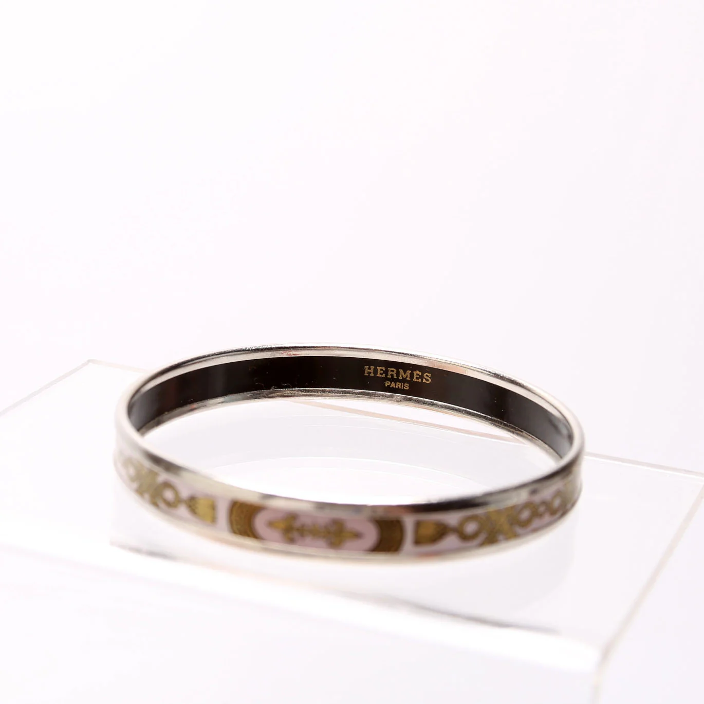 Printed Enamel Narrow Bangle Bracelet - Image 3