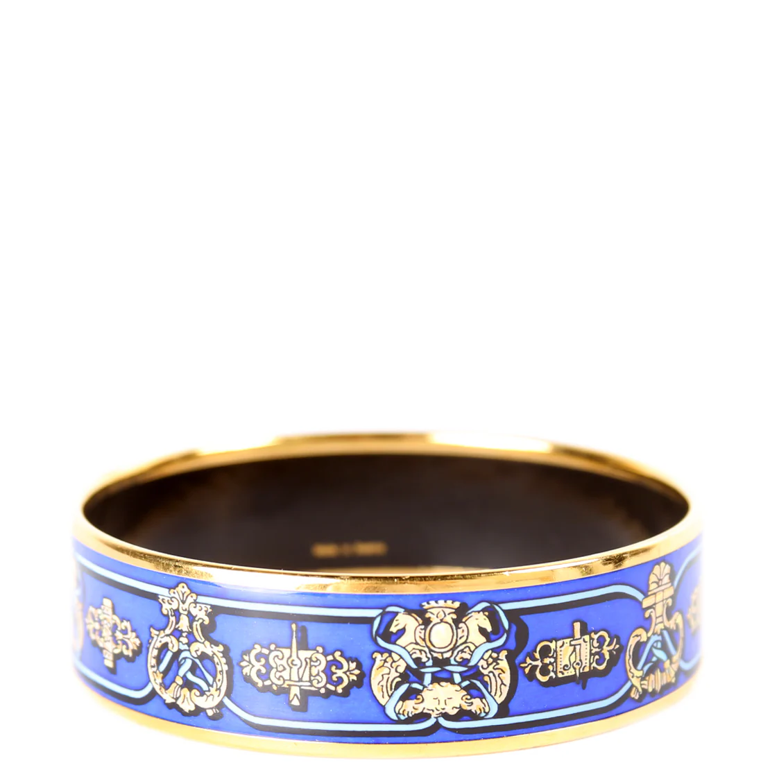Printed Enamel Wide Bangle Bracelet