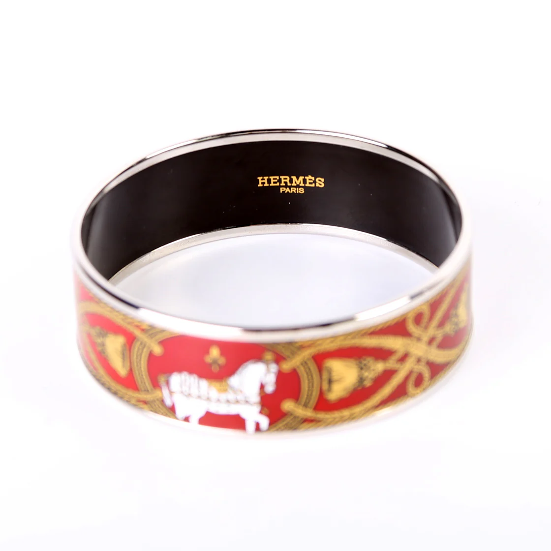 Printed Enamel Wide Bangle Bracelet - Image 2