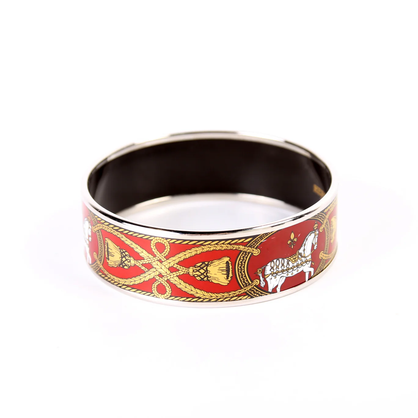 Printed Enamel Wide Bangle Bracelet - Image 3