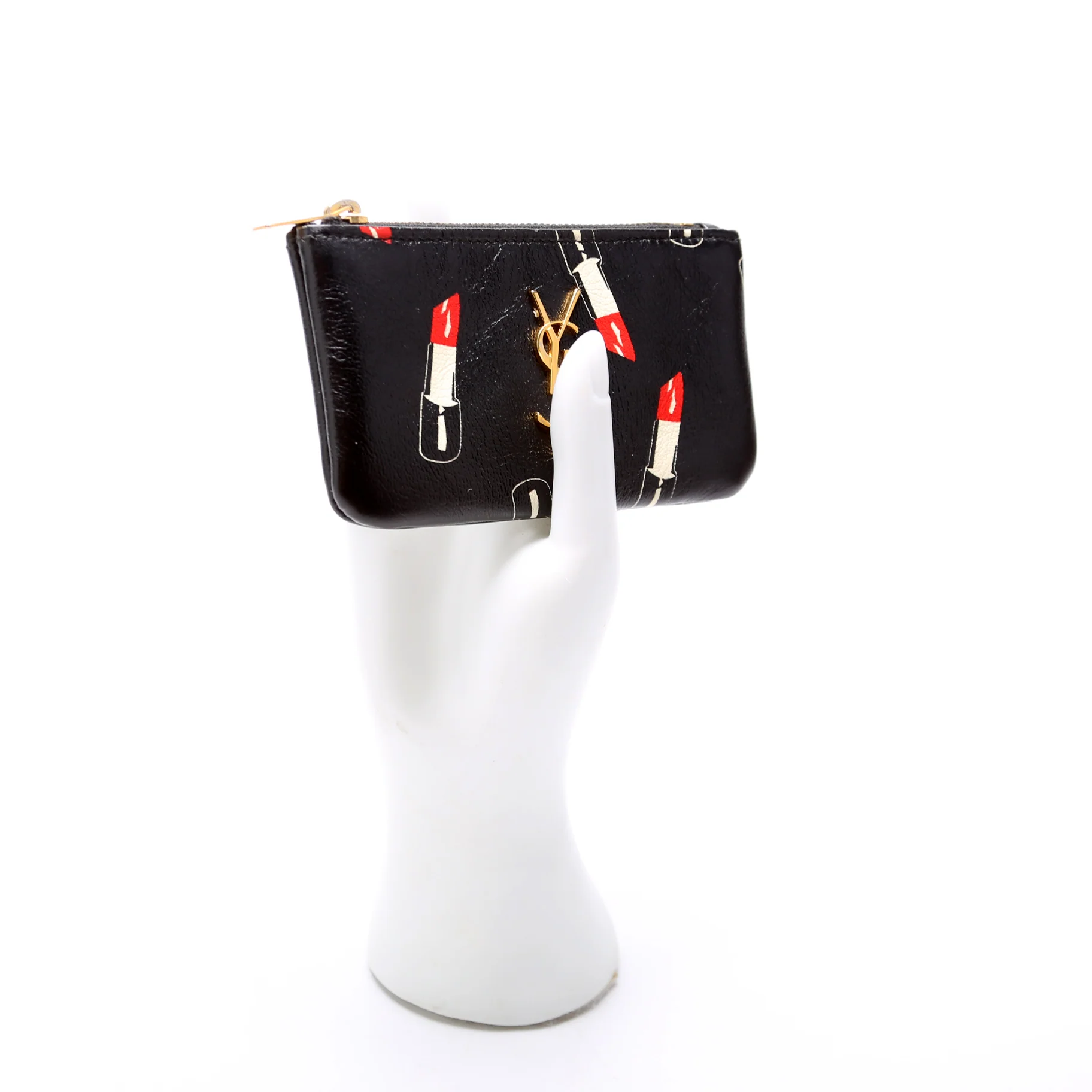 Printed Leather Coin Pouch 405286 Black/Multicolor - Image 7