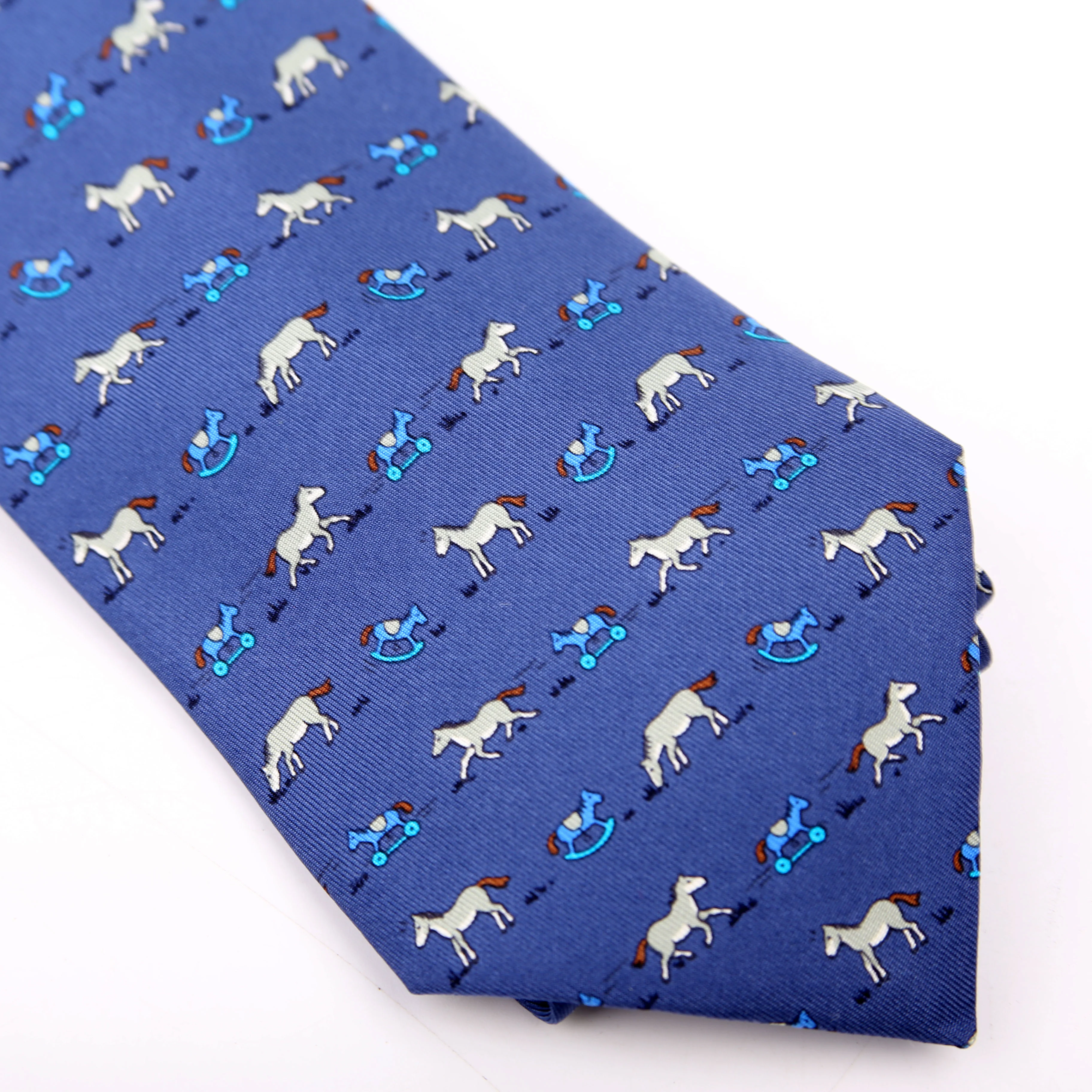 Printed Silk Tie Blue - Image 2
