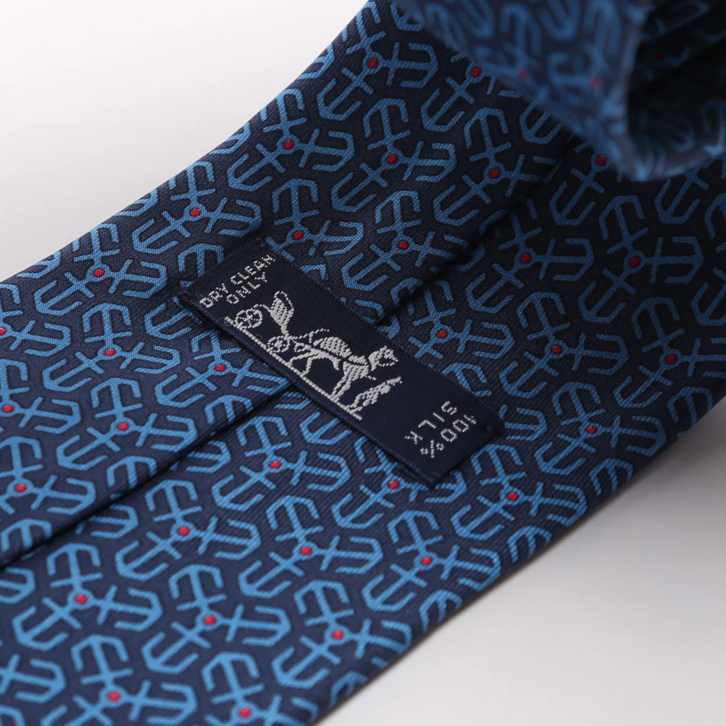 Printed Silk Tie Blue - Image 3