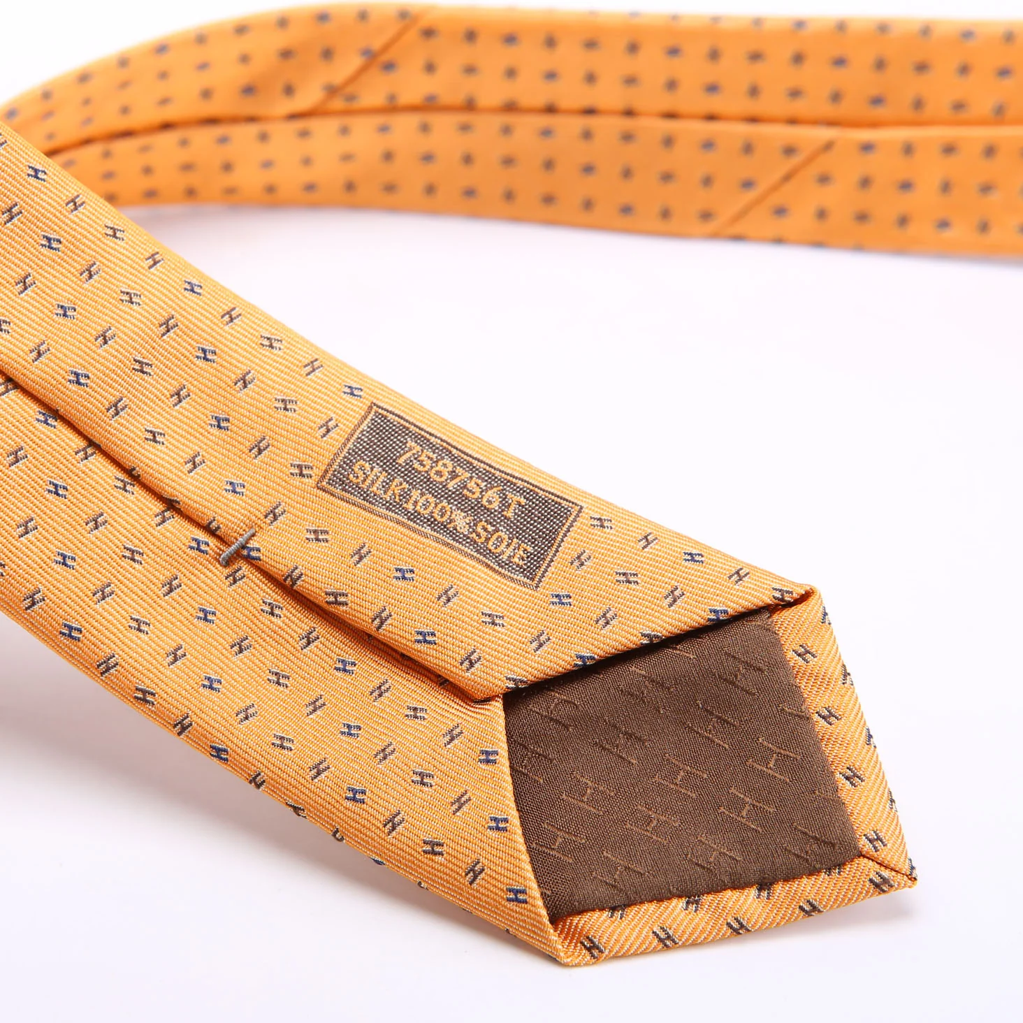 Printed Silk Tie Orange - Image 4